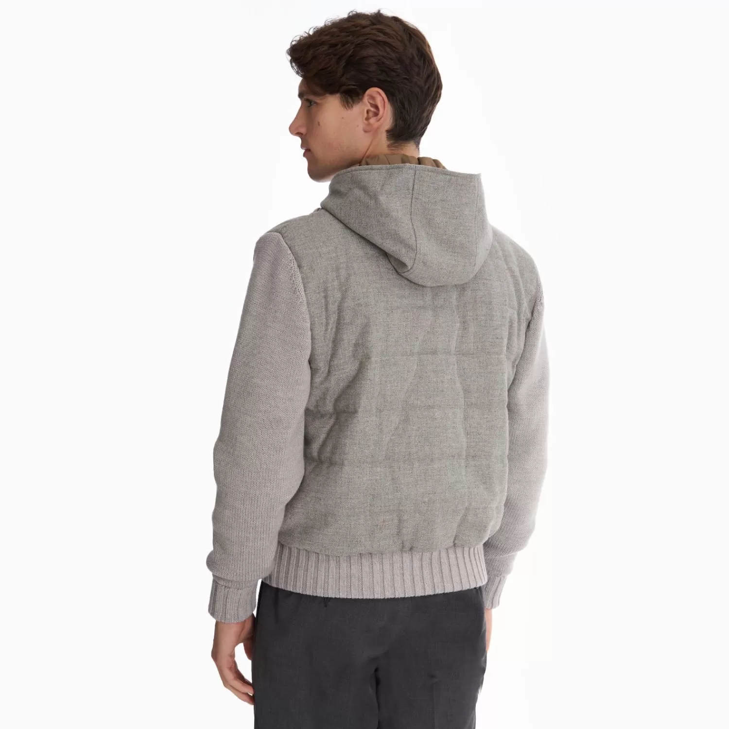 Gray Wool Tricot Knitted Bomber Jacket>E.Marinella Online