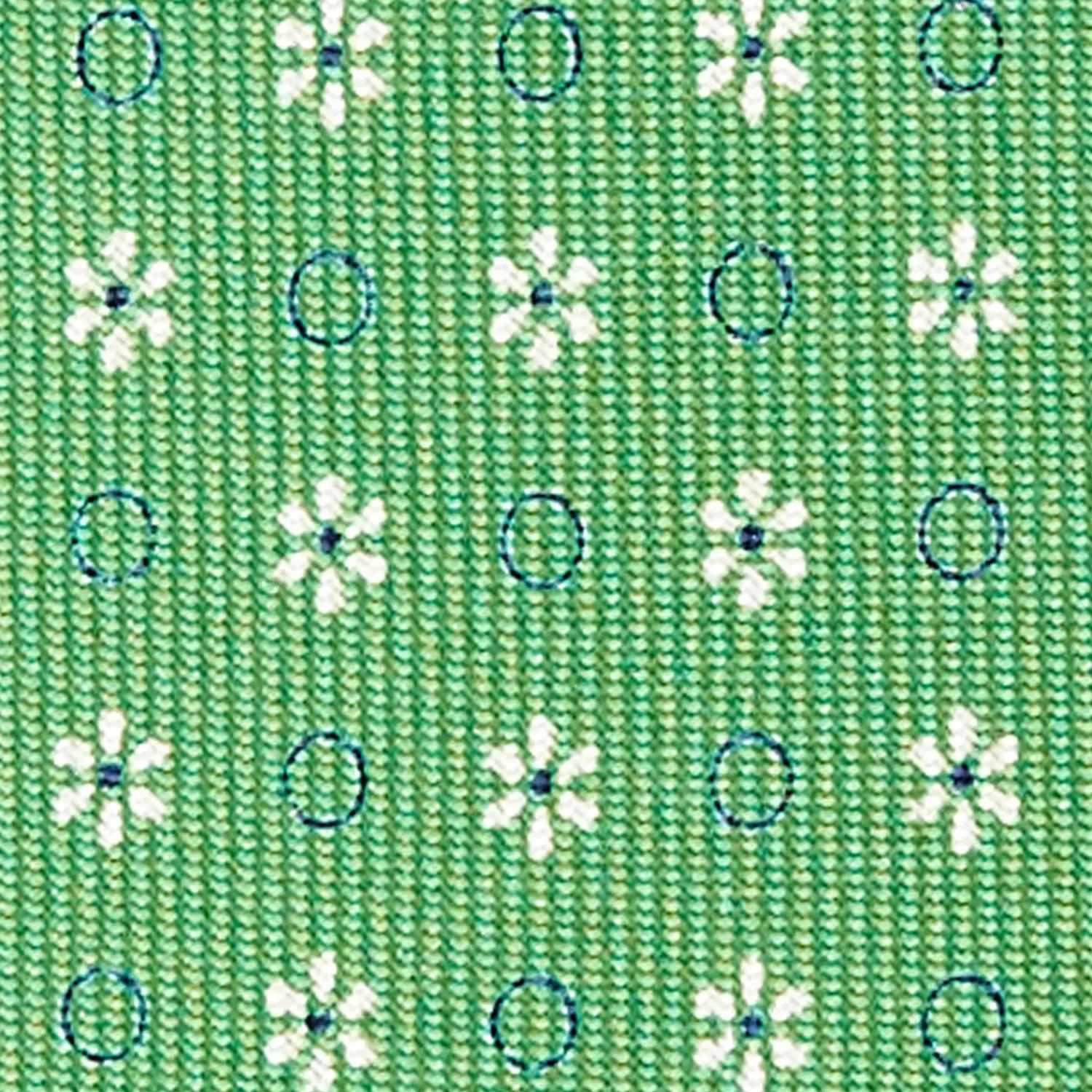 Green 7 Fold Sartorial Silk Tie - Small Flower Pattern>E.Marinella Outlet