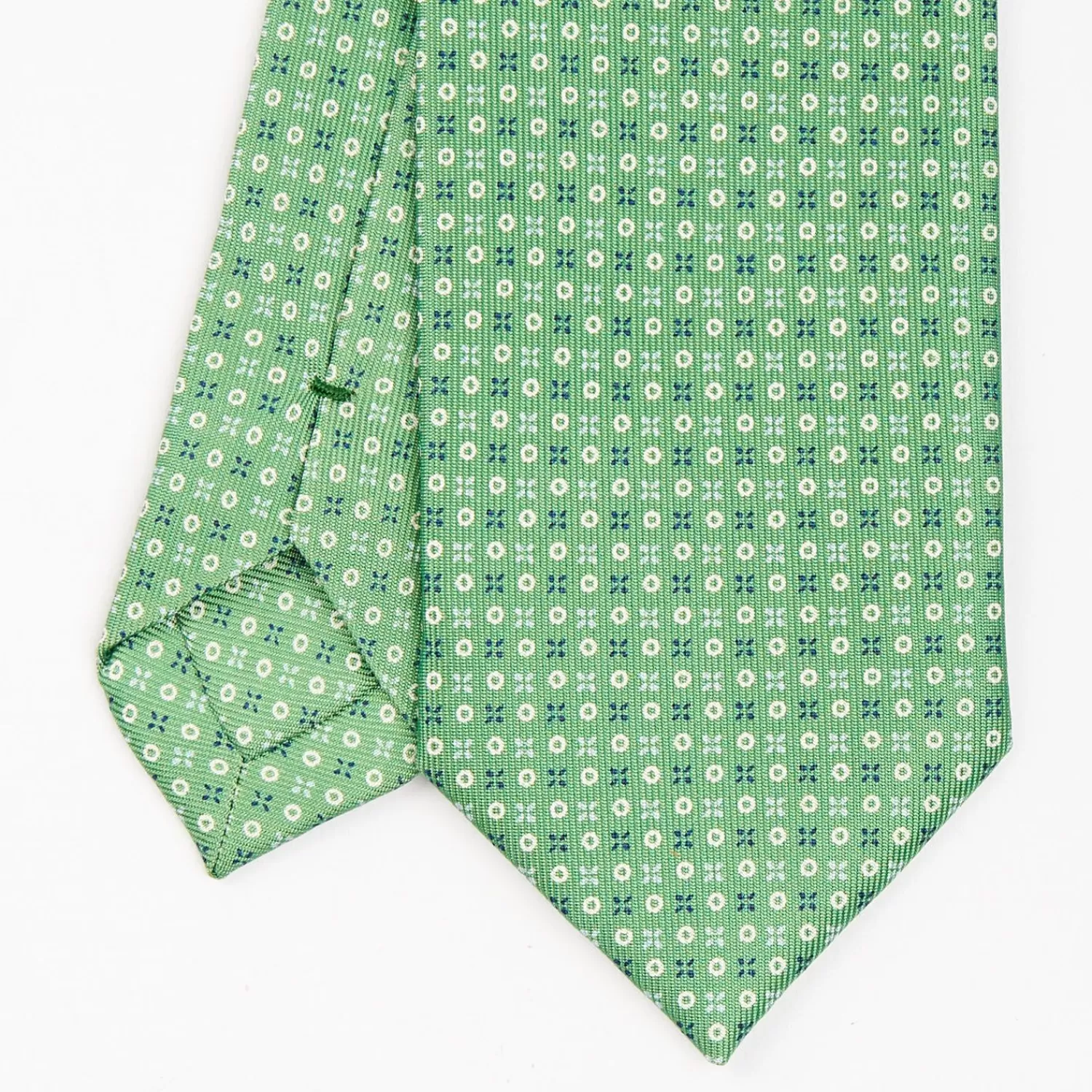 Green Sartorial 7 Cm Silk Tie - Small Flower Pattern>E.Marinella Best Sale