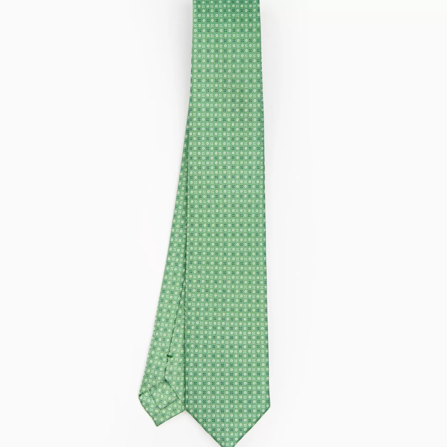 Green Sartorial 7 Cm Silk Tie - Small Flower Pattern>E.Marinella Best Sale