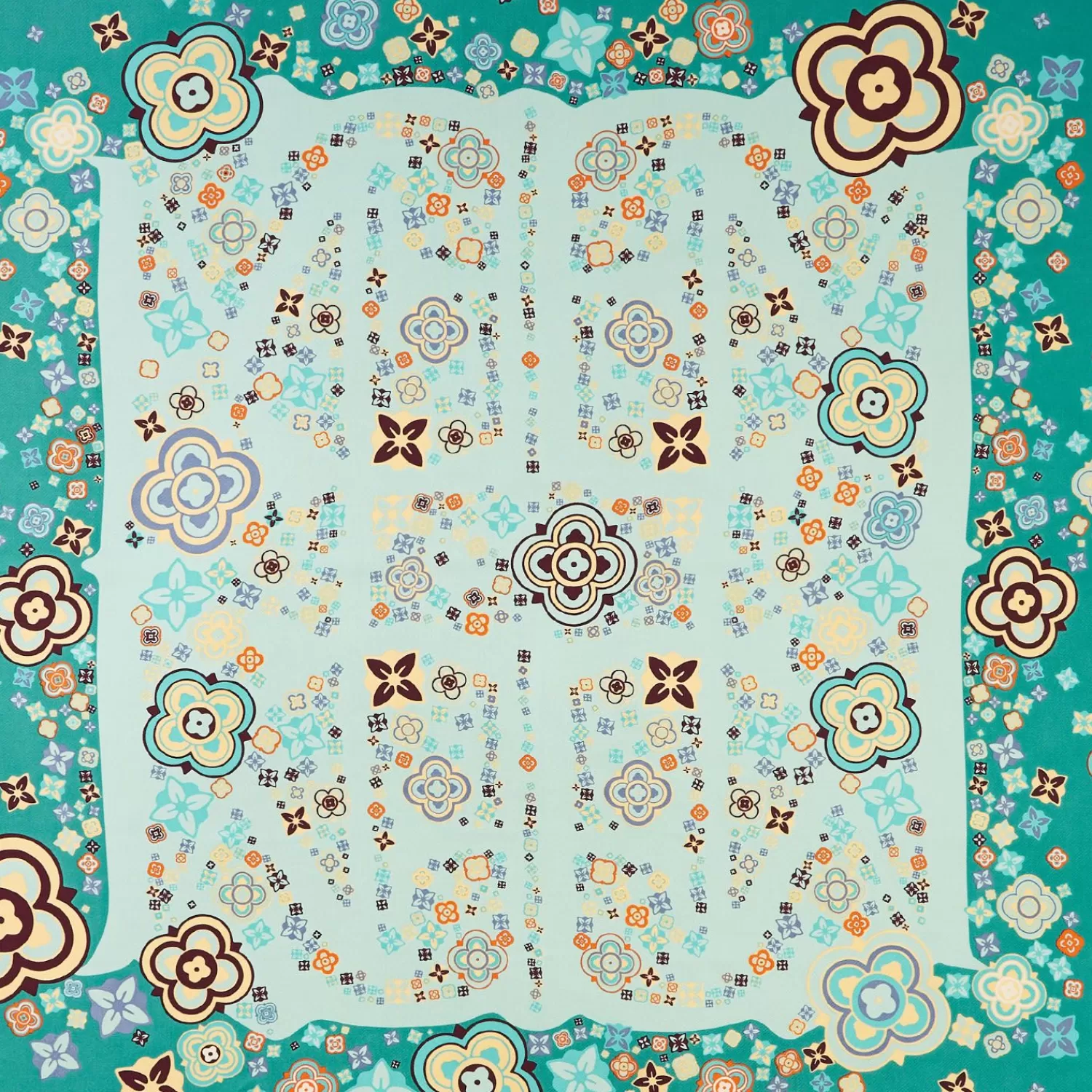 Green Silk Scarf 90 - World Of Archivio Flowers 1961>E.Marinella Fashion
