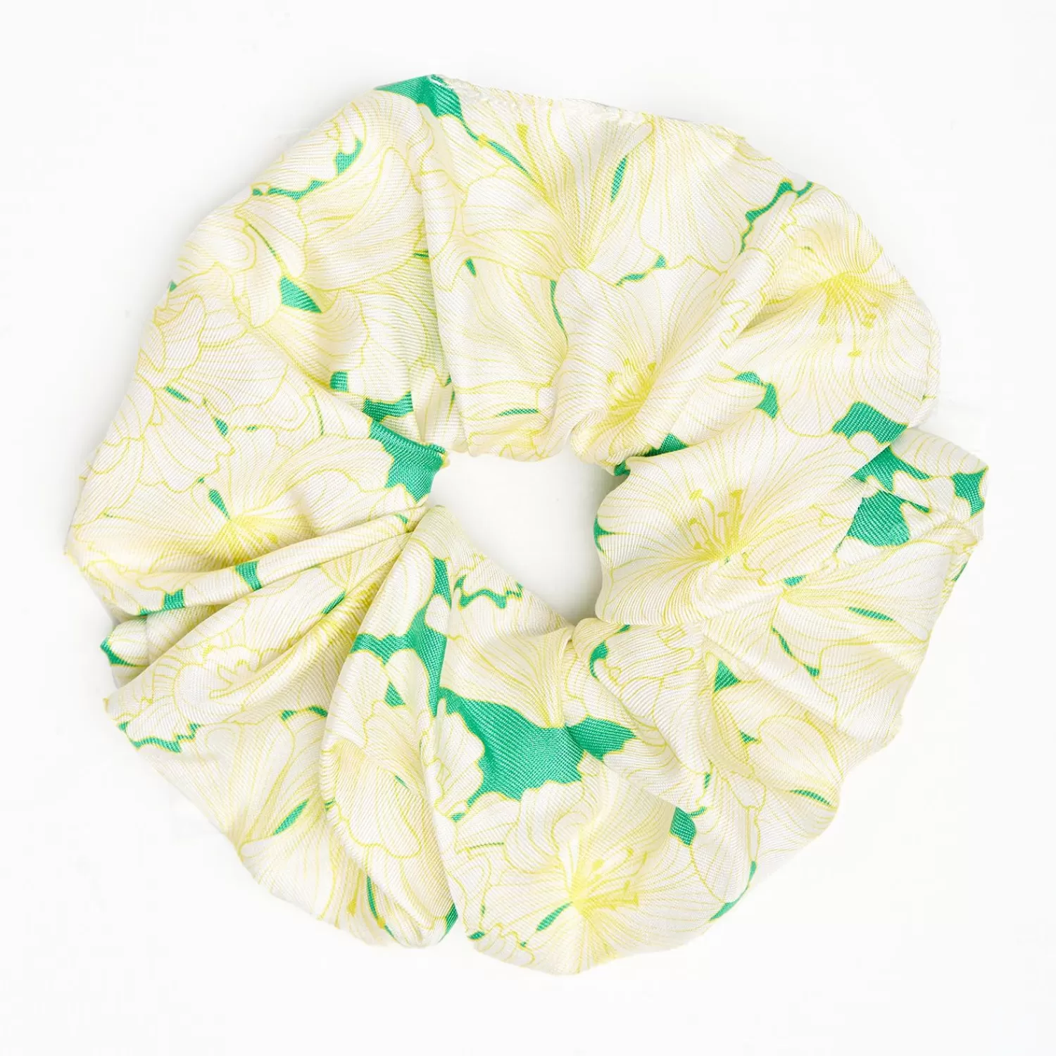 Green Silk Scrunchie - Floral Pattern>E.Marinella Clearance