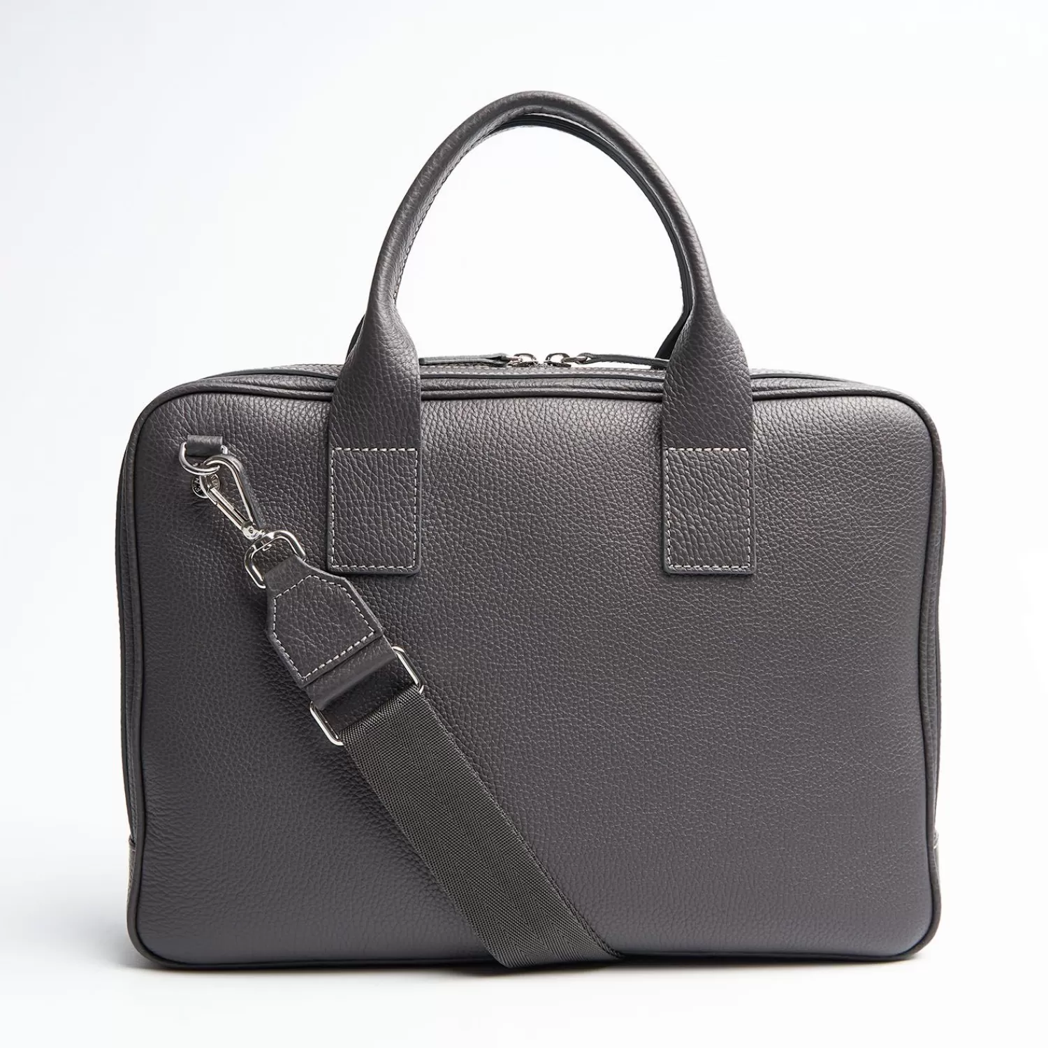 Grey Leather Briefcase>E.Marinella Best Sale