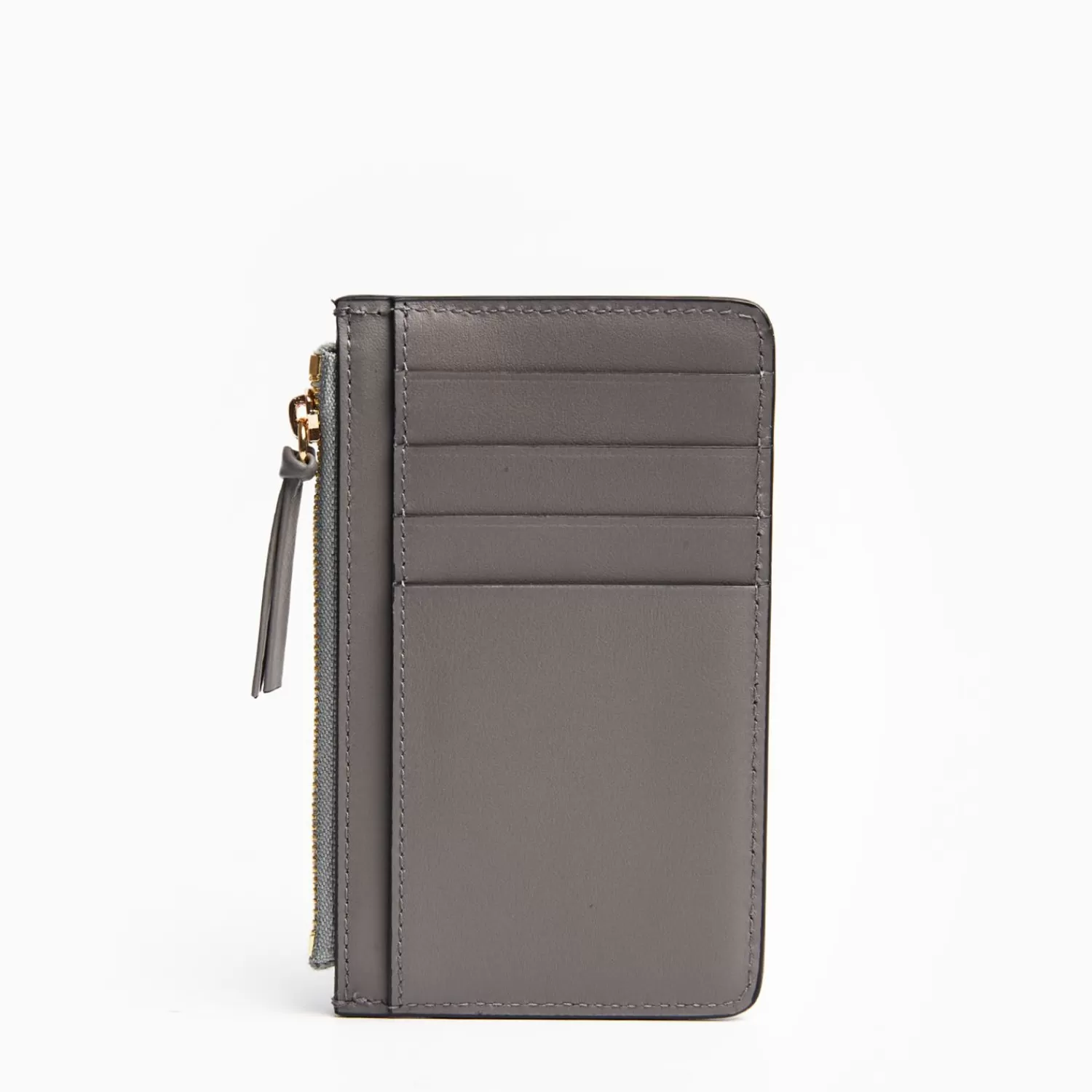 Grey Leather Zip Credit Card Holder>E.Marinella Best Sale