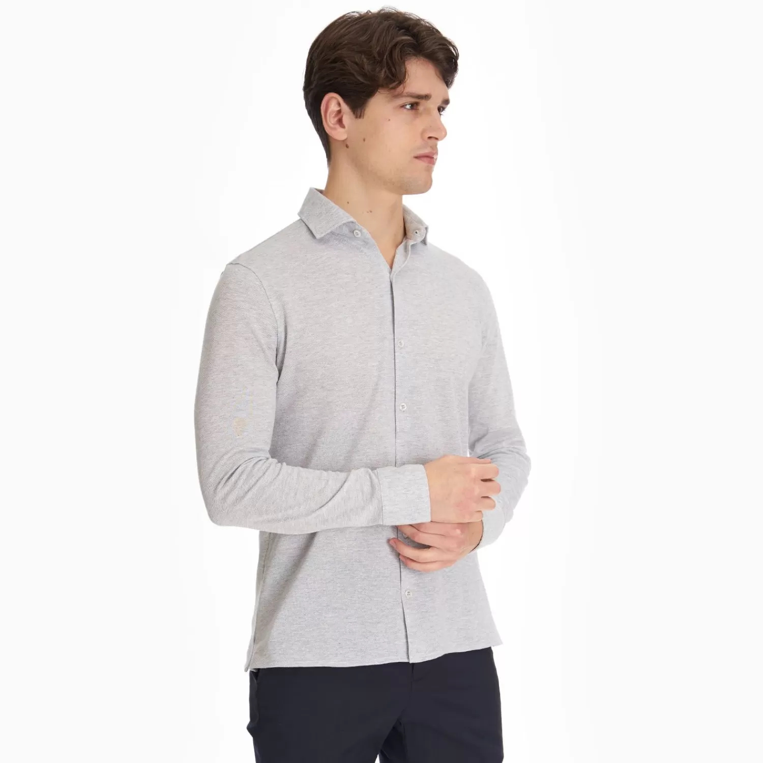 Grey Shirt In Cotton And Cashmere>E.Marinella Fashion