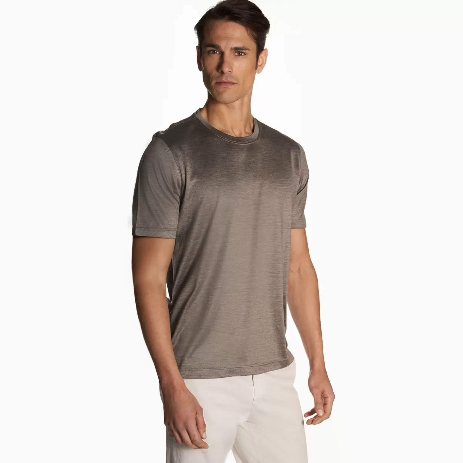 Grey Silk T-Shirt>E.Marinella Store