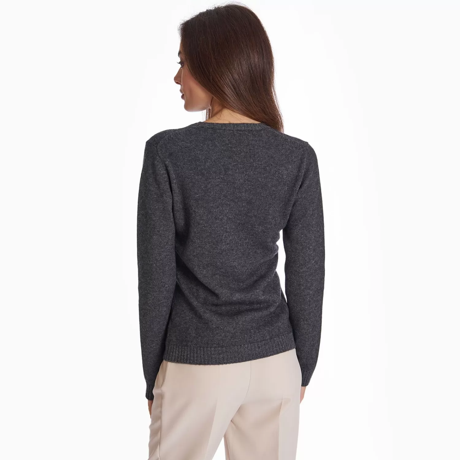 Grey Wool And Cashmere Crewneck>E.Marinella Store