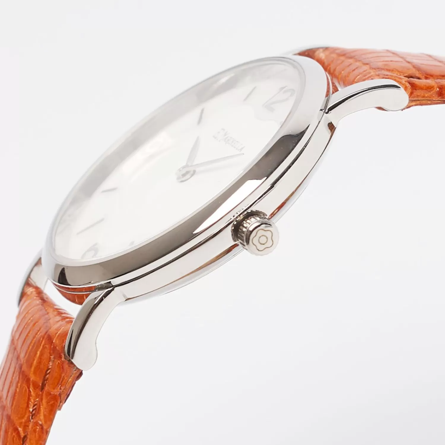 Ladies' Orange Leather Watch>E.Marinella New