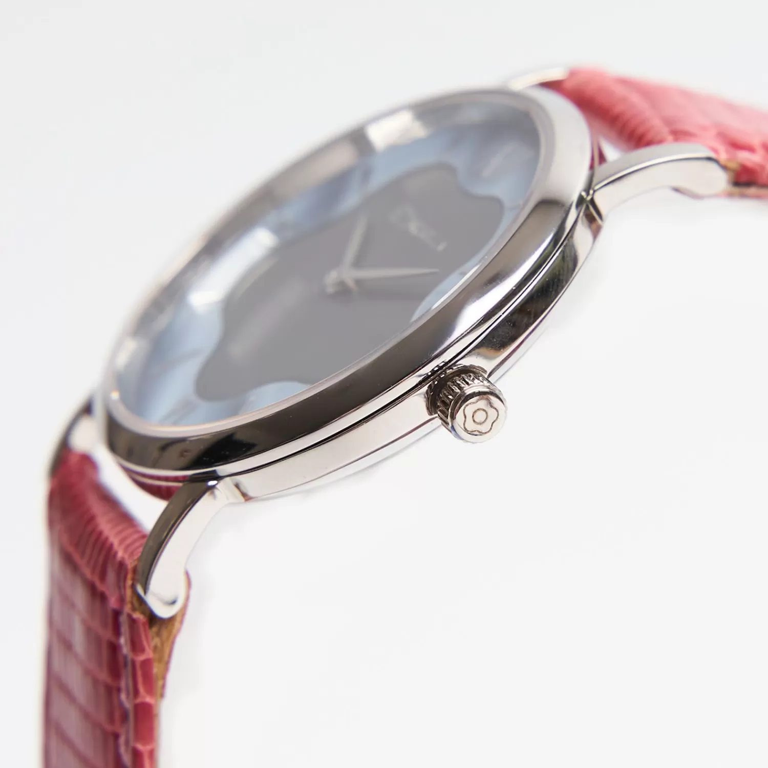 Lady'S Pink Leather Watch With Floral Dial>E.Marinella Fashion