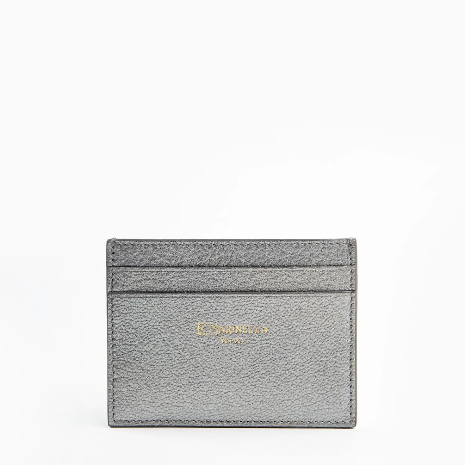 Lead Grey Small Credit Card Holder In Soft Leather>E.Marinella Cheap