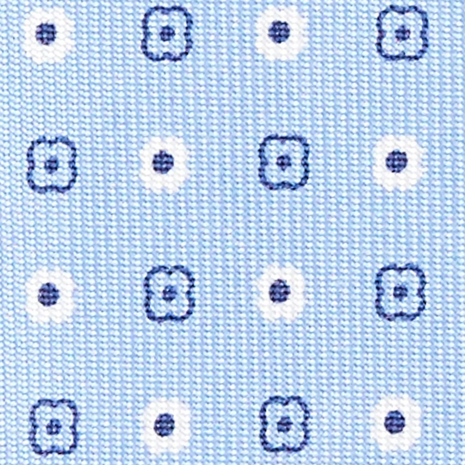 Light Blue 5 Fold Sartorial Silk Tie - Small Flower Pattern>E.Marinella Clearance