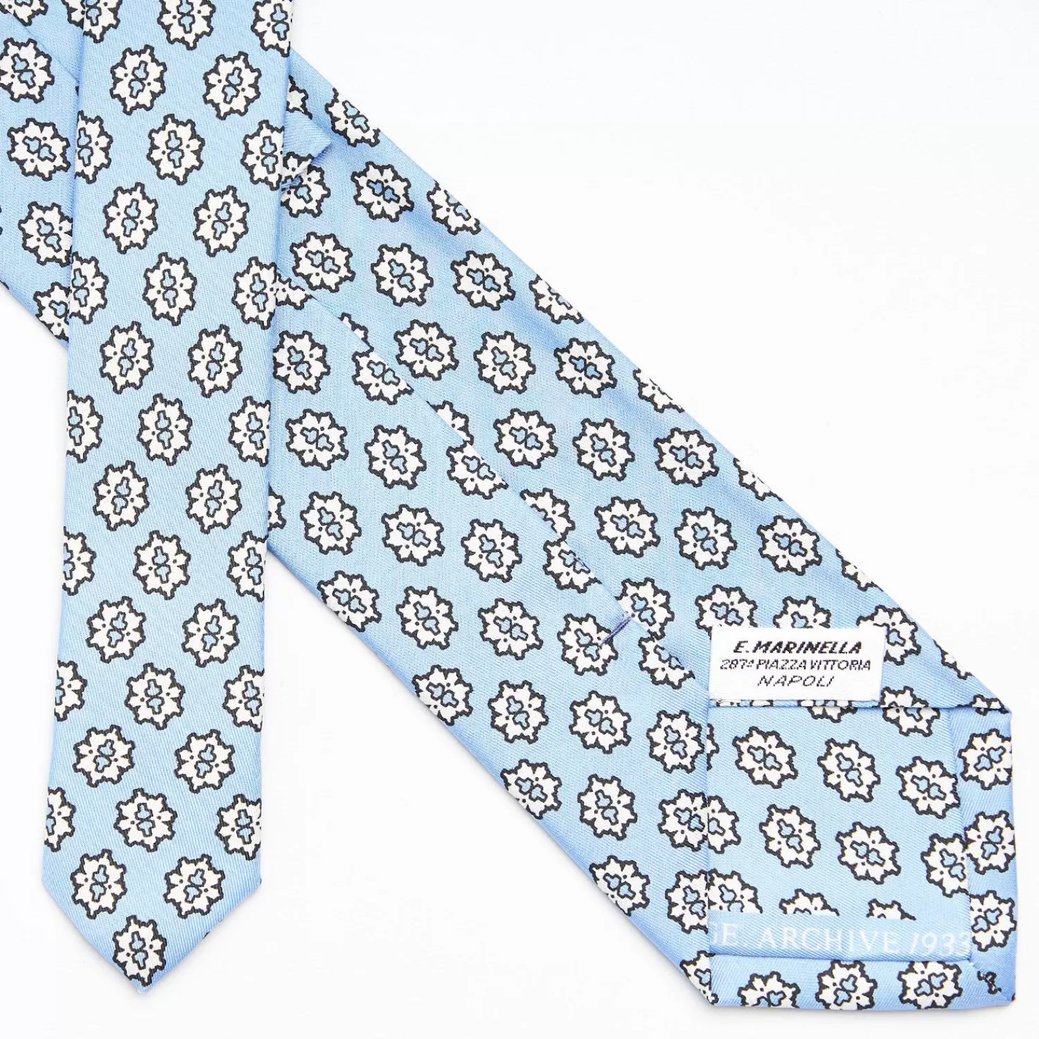 Light Blue Archivio Collection Silk Tie 1933-03>E.Marinella Clearance