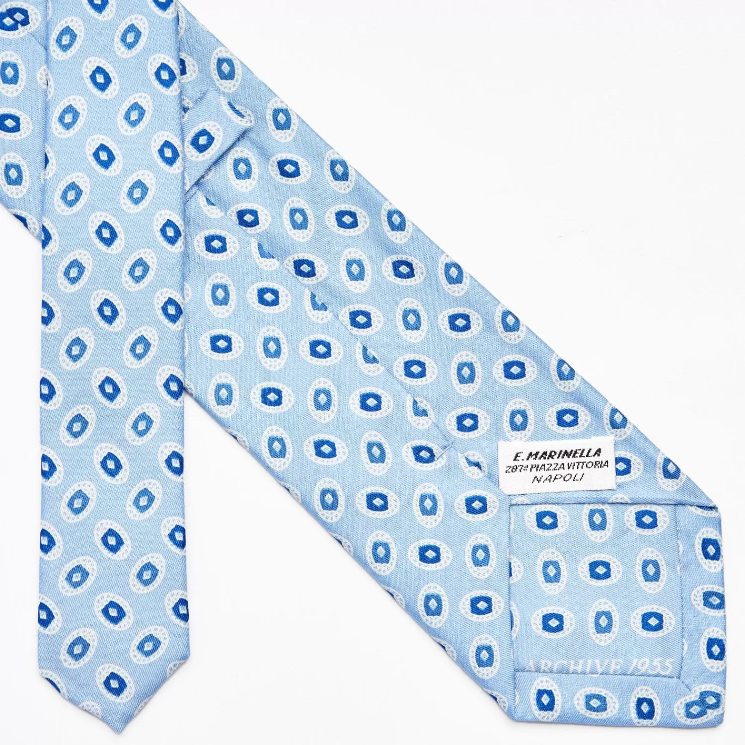 Light Blue Archivio Collection Silk Tie 1955-02>E.Marinella Outlet