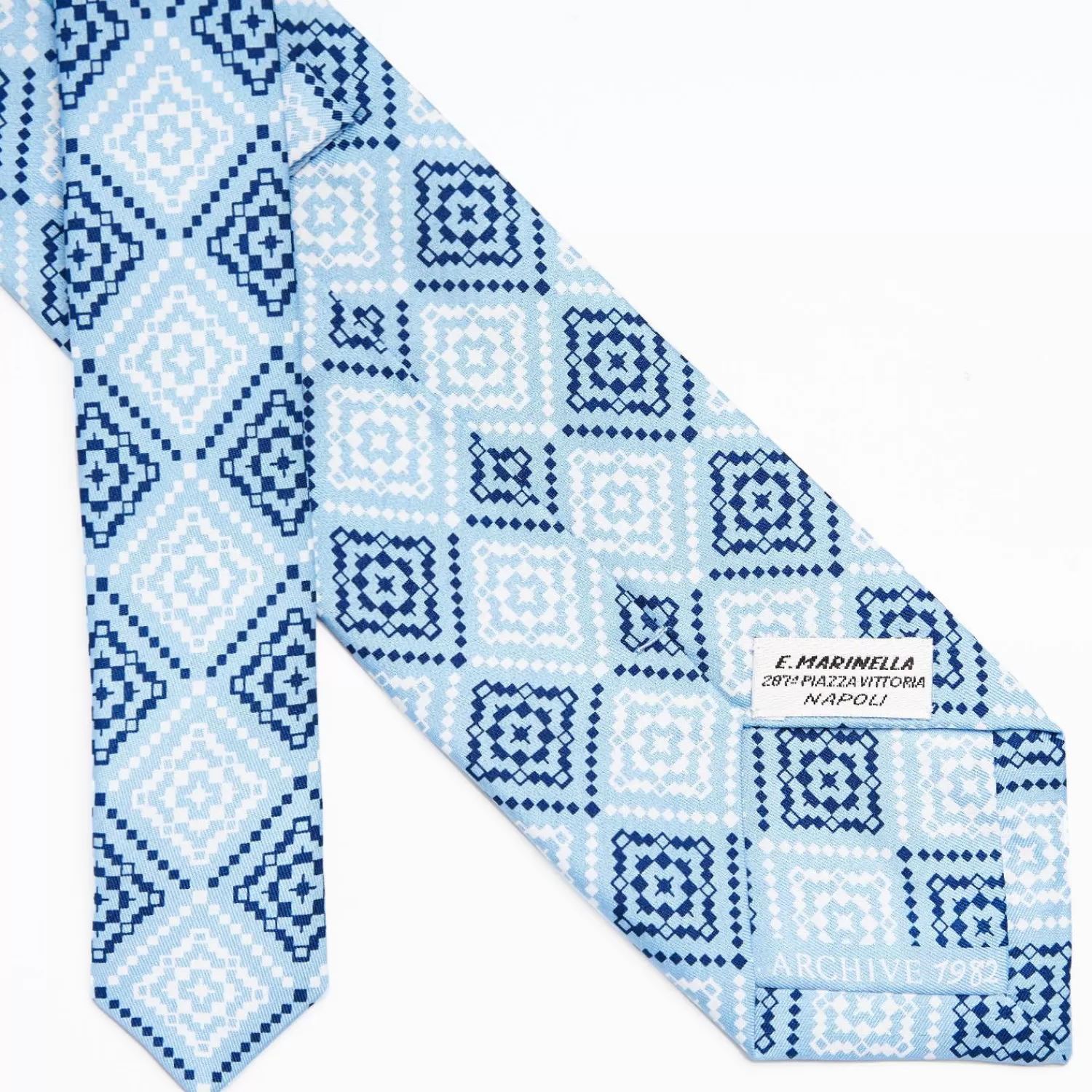 Light Blue Archivio Collection Silk Tie 1982-03>E.Marinella Outlet