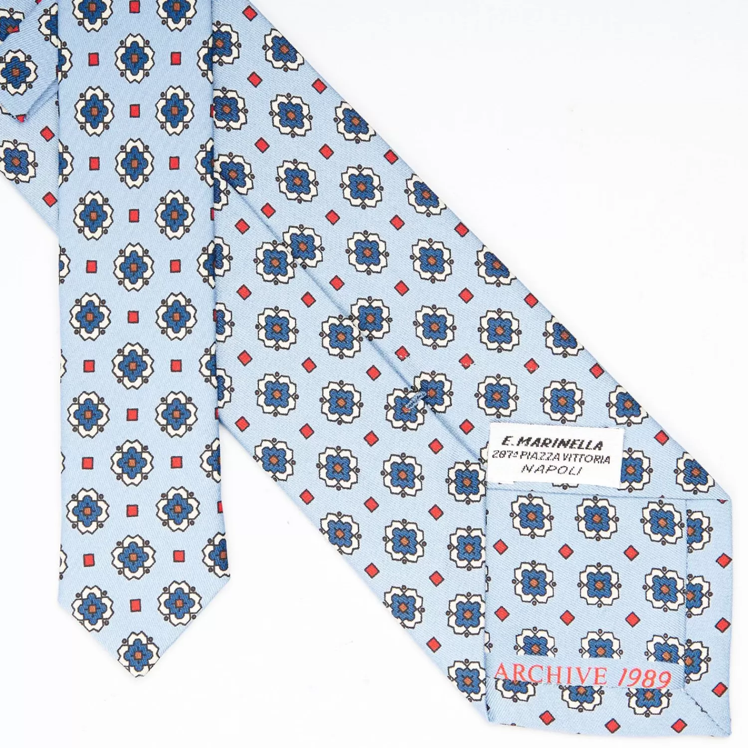 Light Blue Archivio Collection Silk Tie 1989-04>E.Marinella Outlet