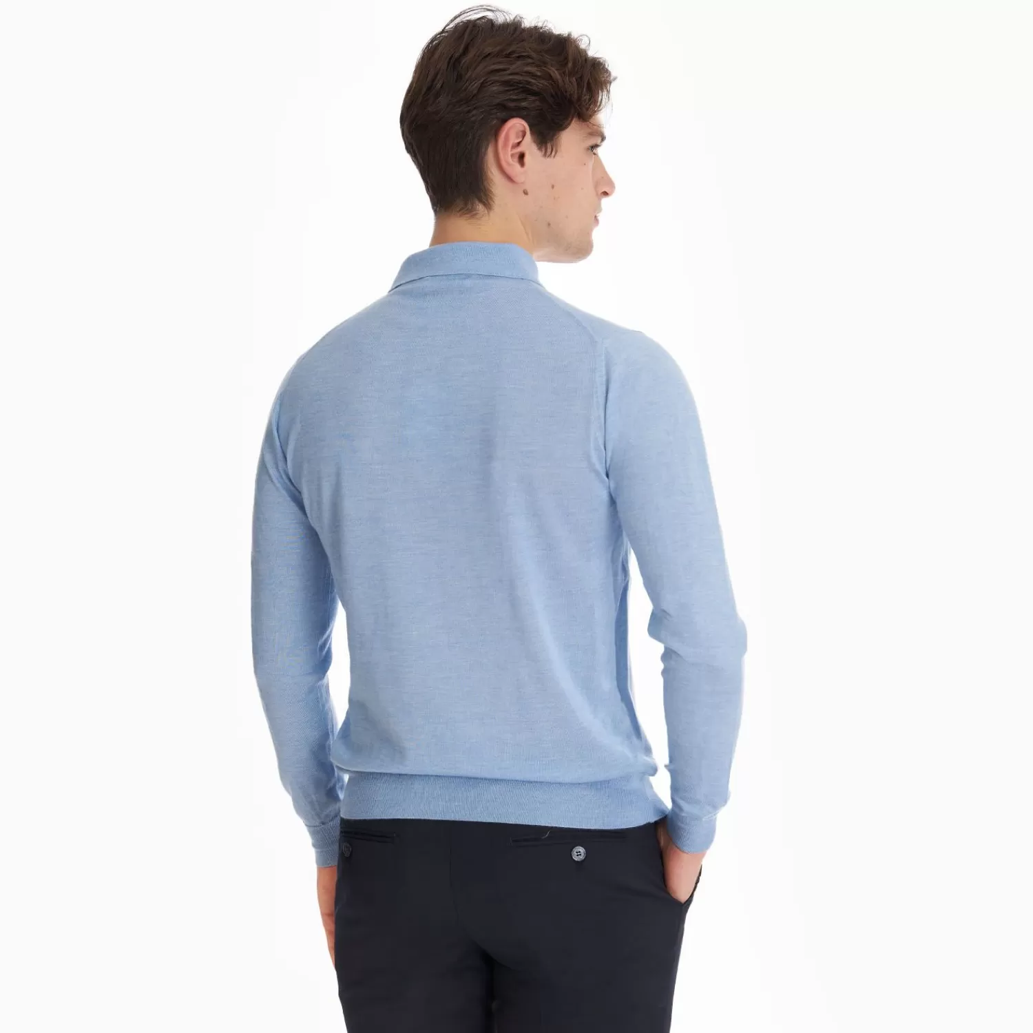 Light Blue Cashmere And Silk Polo Shirt>E.Marinella Best Sale