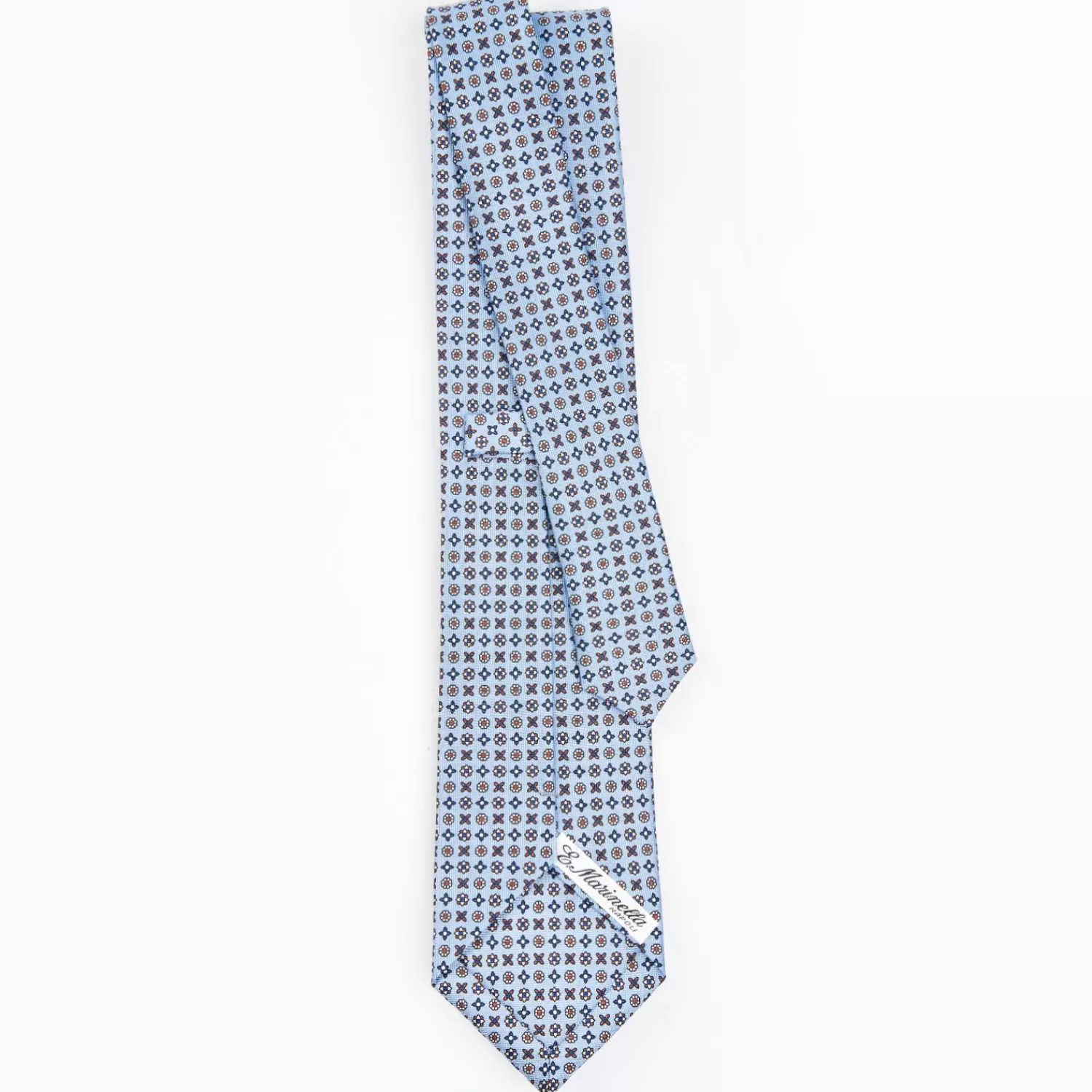 Light Blue Sartorial Classic Silk Tie - Small Flower Designs>E.Marinella Fashion
