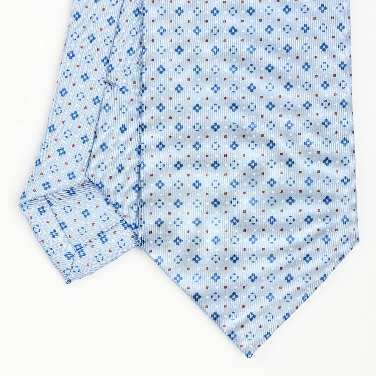 Light Blue Sartorial Classic Silk Tie - Small Flower Pattern>E.Marinella Flash Sale