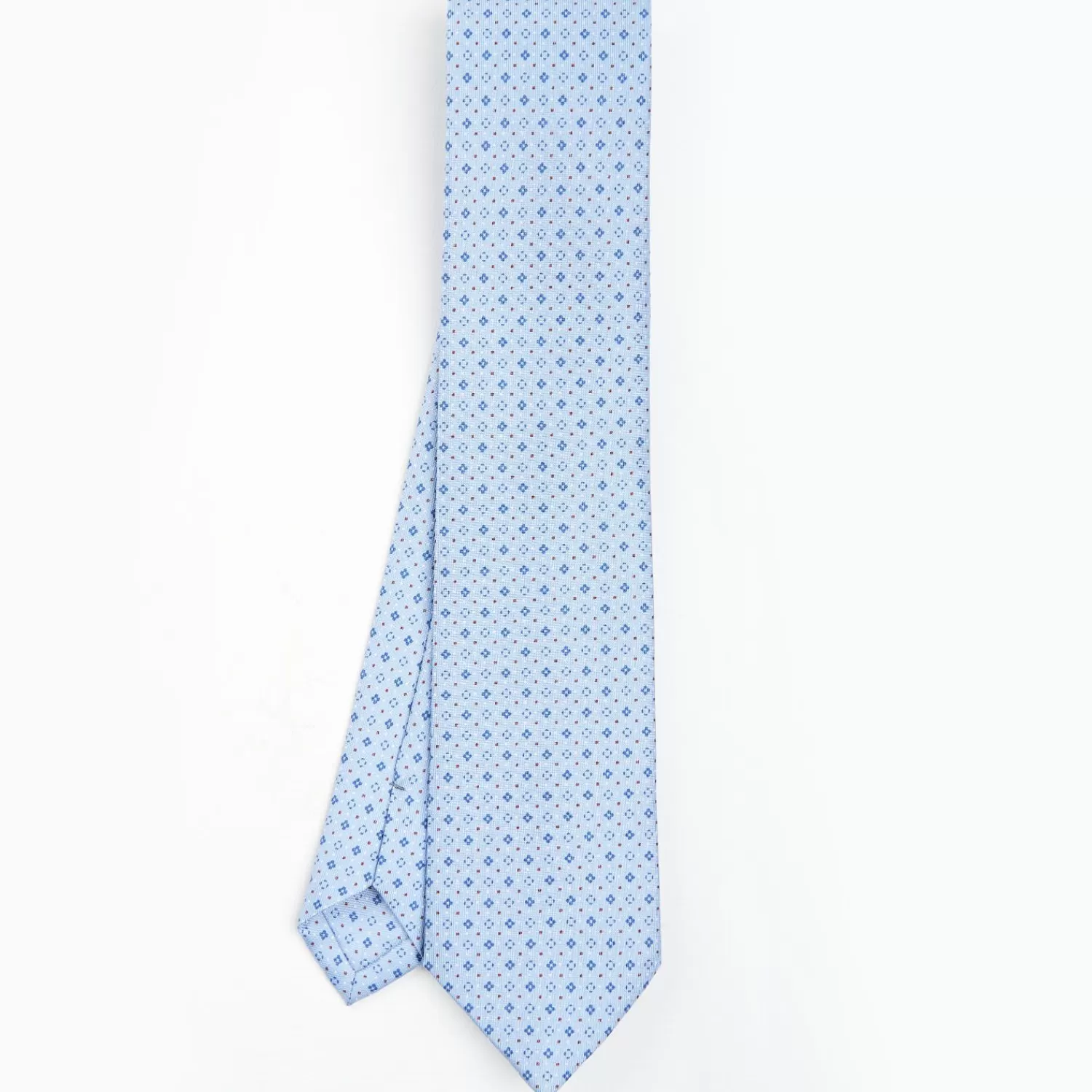 Light Blue Sartorial Classic Silk Tie - Small Flower Pattern>E.Marinella Flash Sale