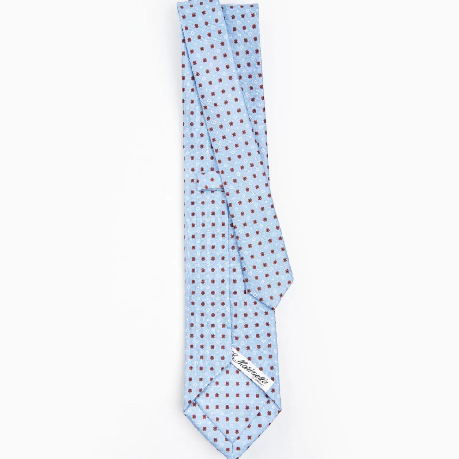 Light Blue Sartorial Classic Silk Tie - Small Flower Pattern>E.Marinella Store