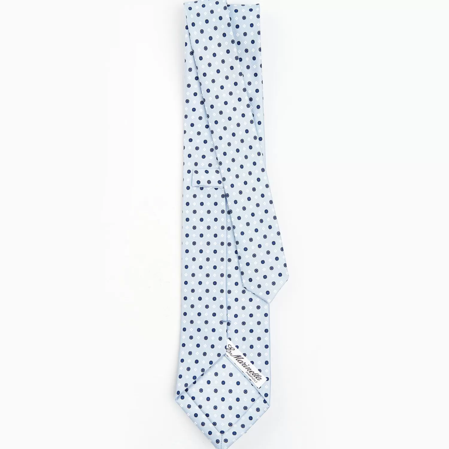 Light Blue Sartorial Classic Silk Tie - Small Flower Pattern>E.Marinella Sale
