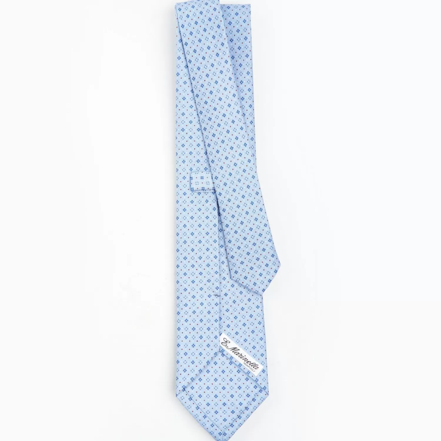 Light Blue Sartorial Classic Silk Tie - Small Flower Pattern>E.Marinella Flash Sale