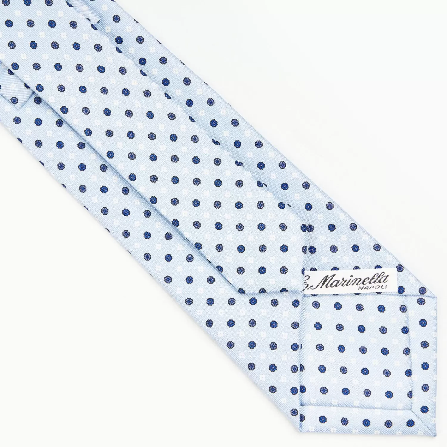 Light Blue Sartorial Classic Silk Tie - Small Flower Pattern>E.Marinella Sale