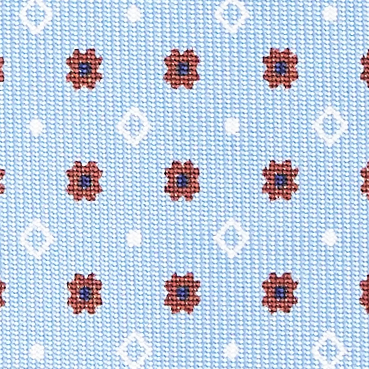 Light Blue Sartorial Classic Silk Tie - Small Flower Pattern>E.Marinella Store