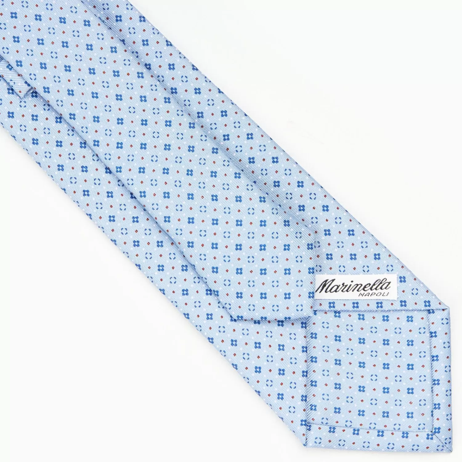 Light Blue Sartorial Classic Silk Tie - Small Flower Pattern>E.Marinella Flash Sale