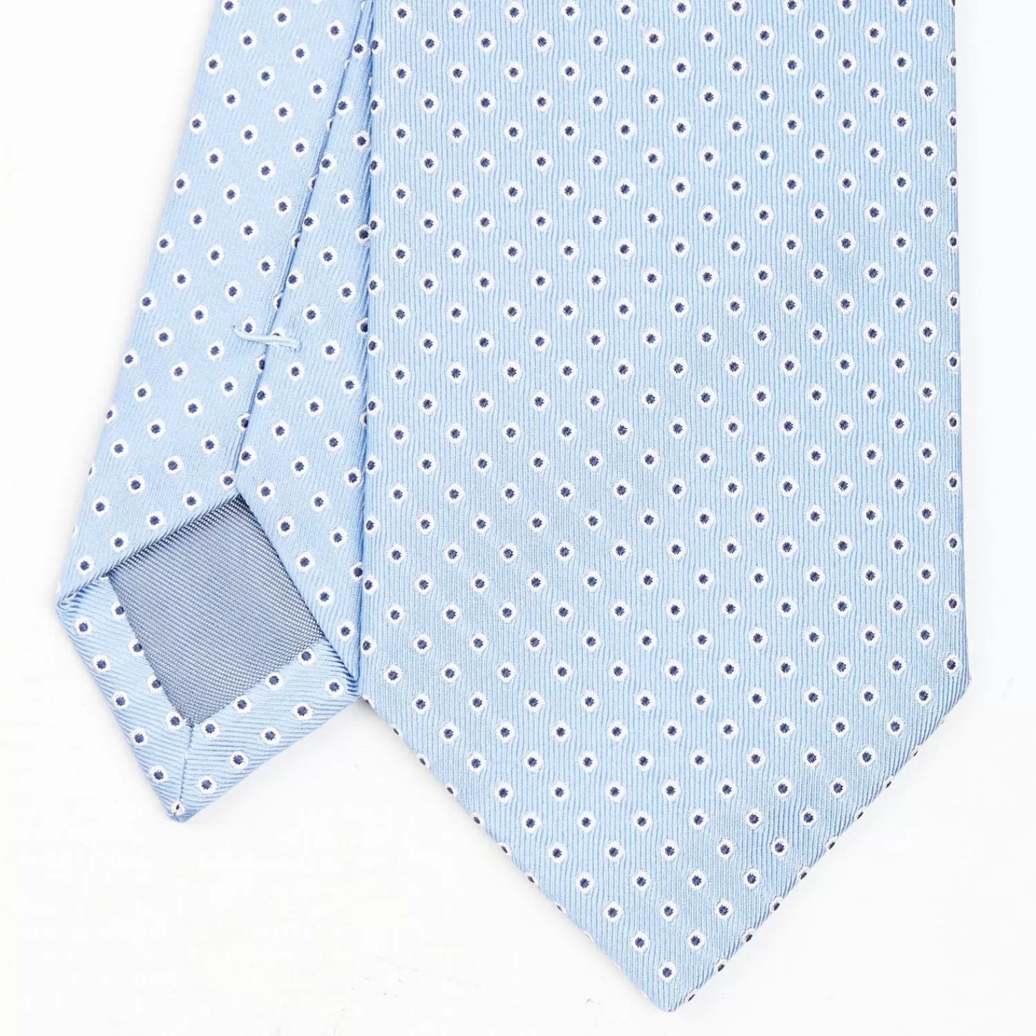 Light Blue Sartorial Jacquard Silk Tie - Small Geometric Designs>E.Marinella Cheap