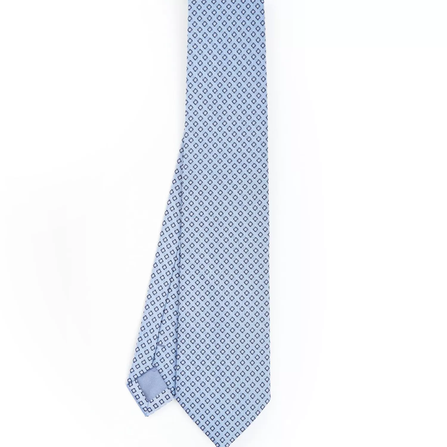 Light Blue Sartorial Jacquard Silk Tie - Small Geometric Pattern>E.Marinella Best Sale