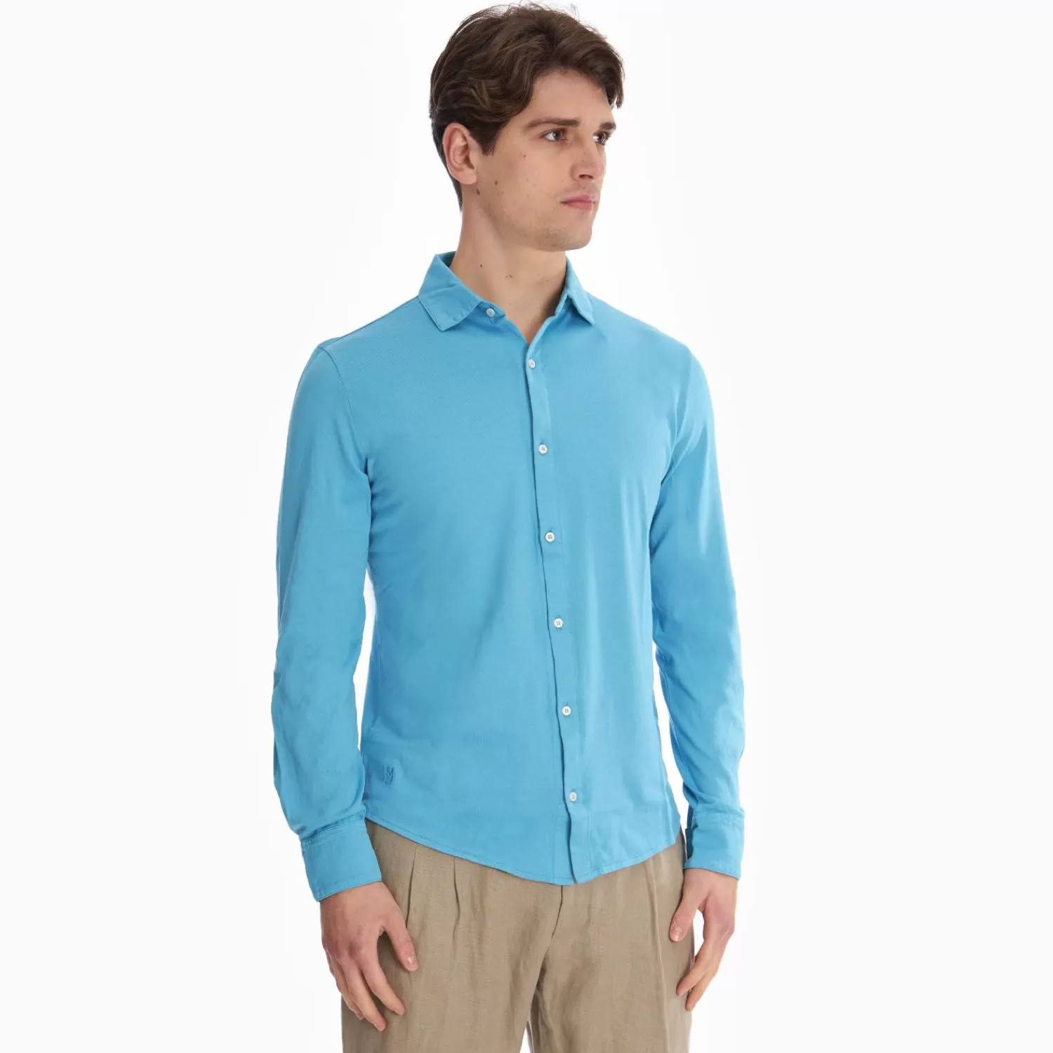 Light Blue Shirt In Jersey>E.Marinella Cheap