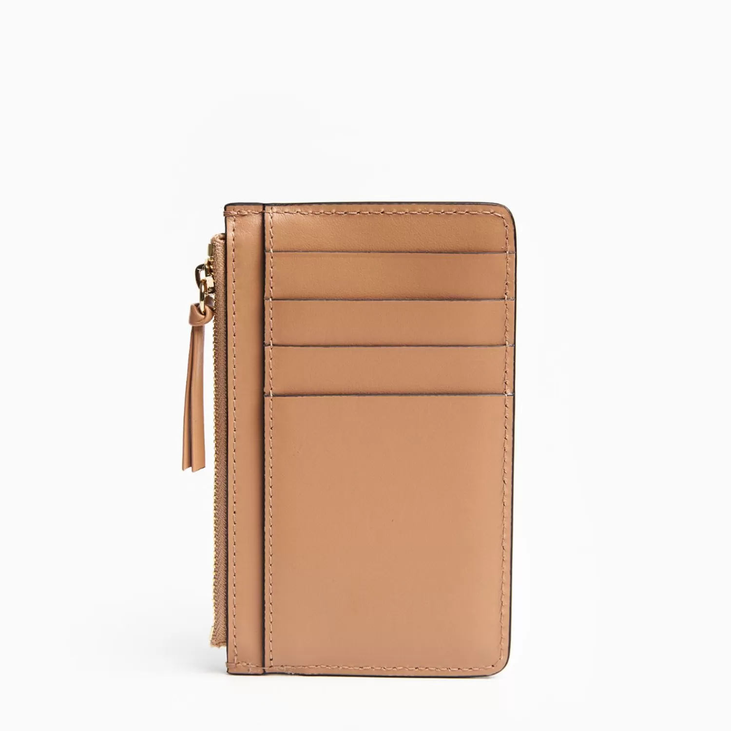 Light Brown Leather Zip Credit Card Holder>E.Marinella Fashion