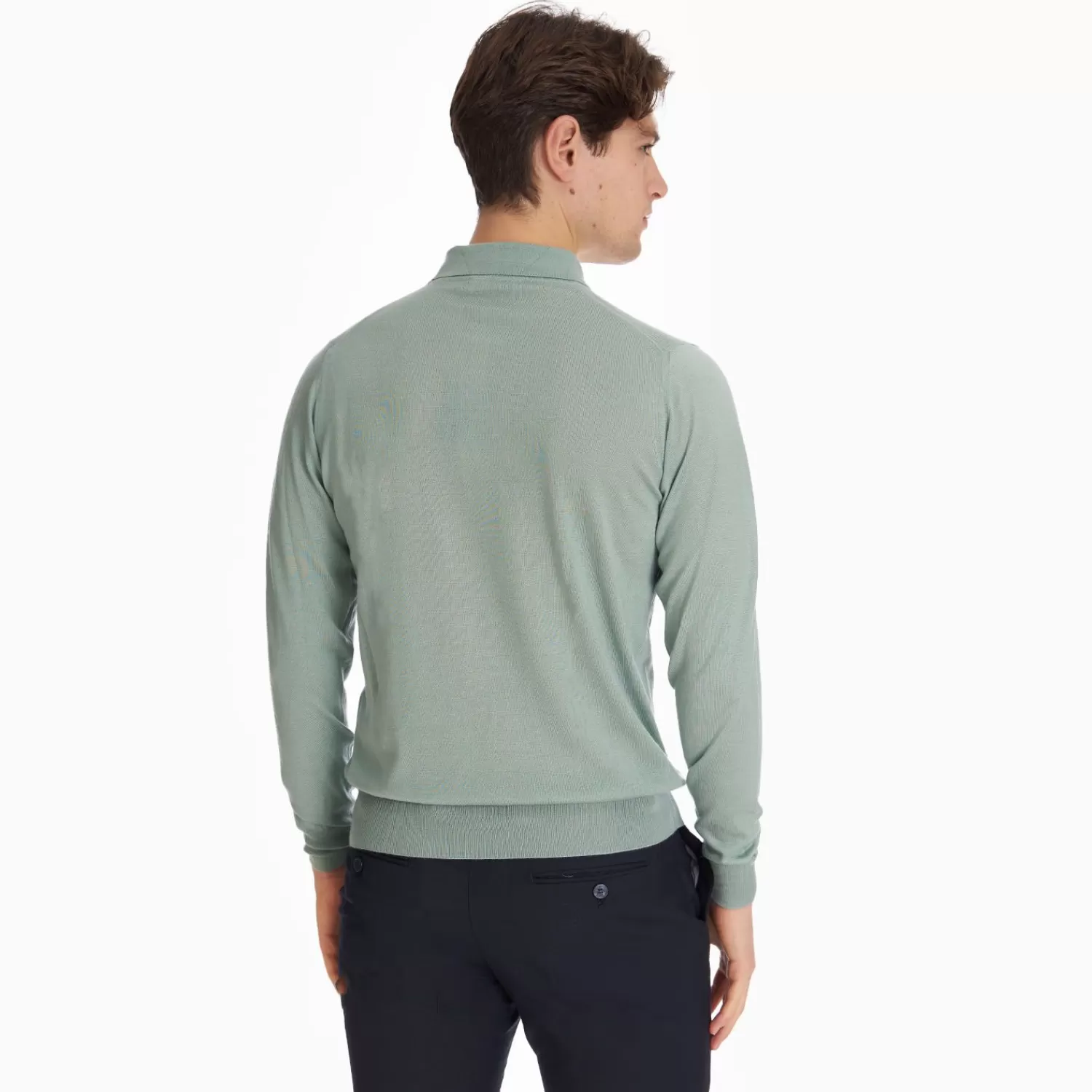 Light Green Cashmere And Silk Polo Shirt>E.Marinella Online