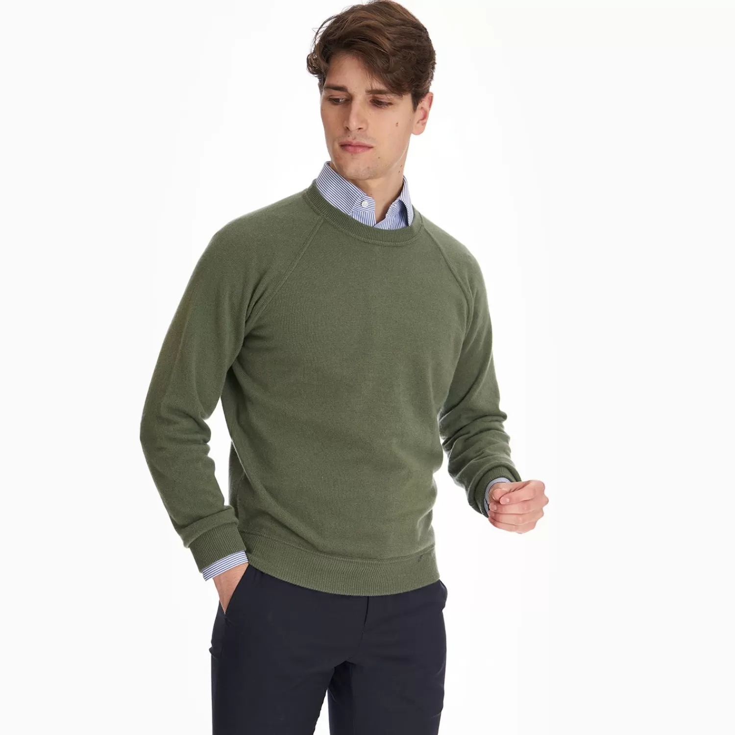 Light Green Cashmere Sweatshirt>E.Marinella Store