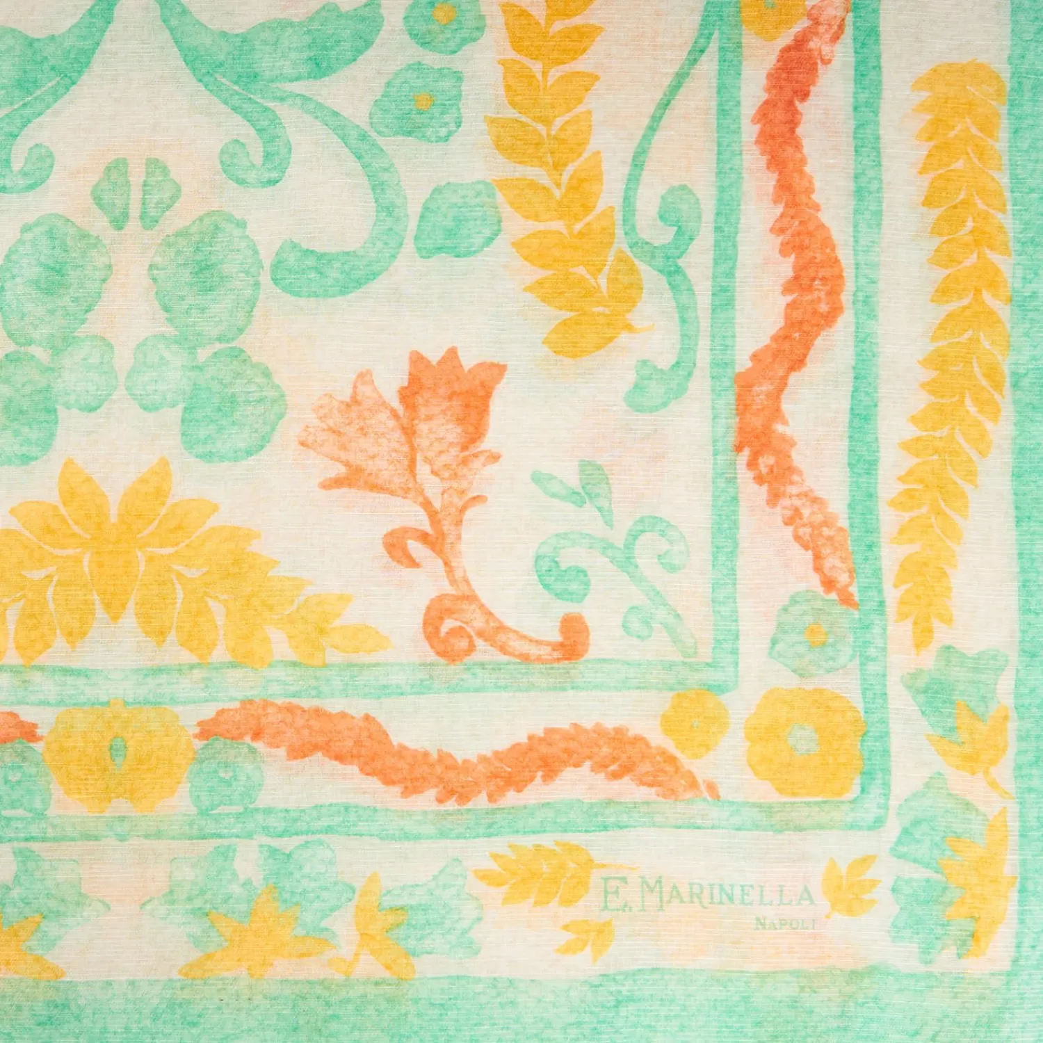 Light Green Cotton And Linen Scarf>E.Marinella Shop