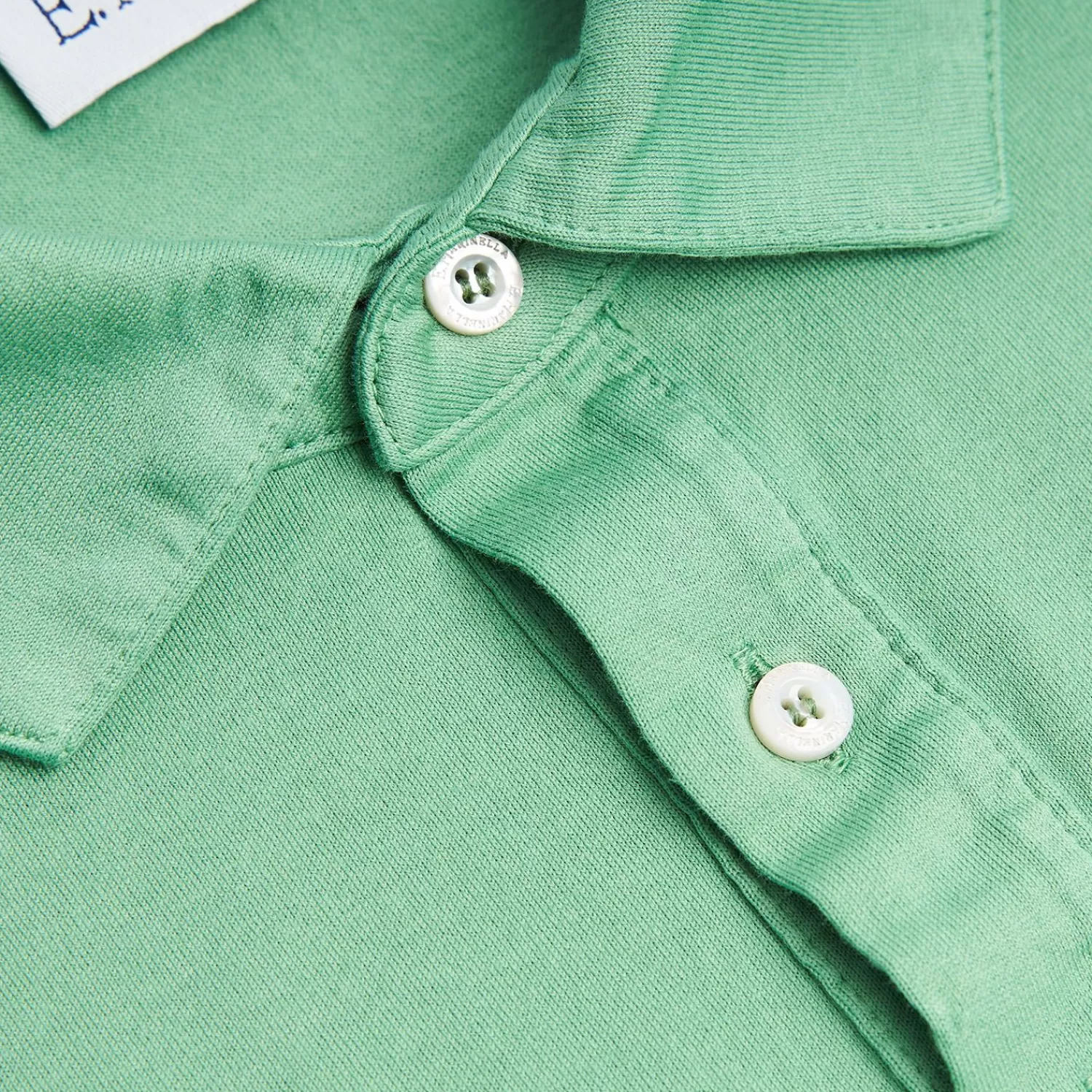 Light Green Jersey Short Sleeve Polo Shirt>E.Marinella Flash Sale