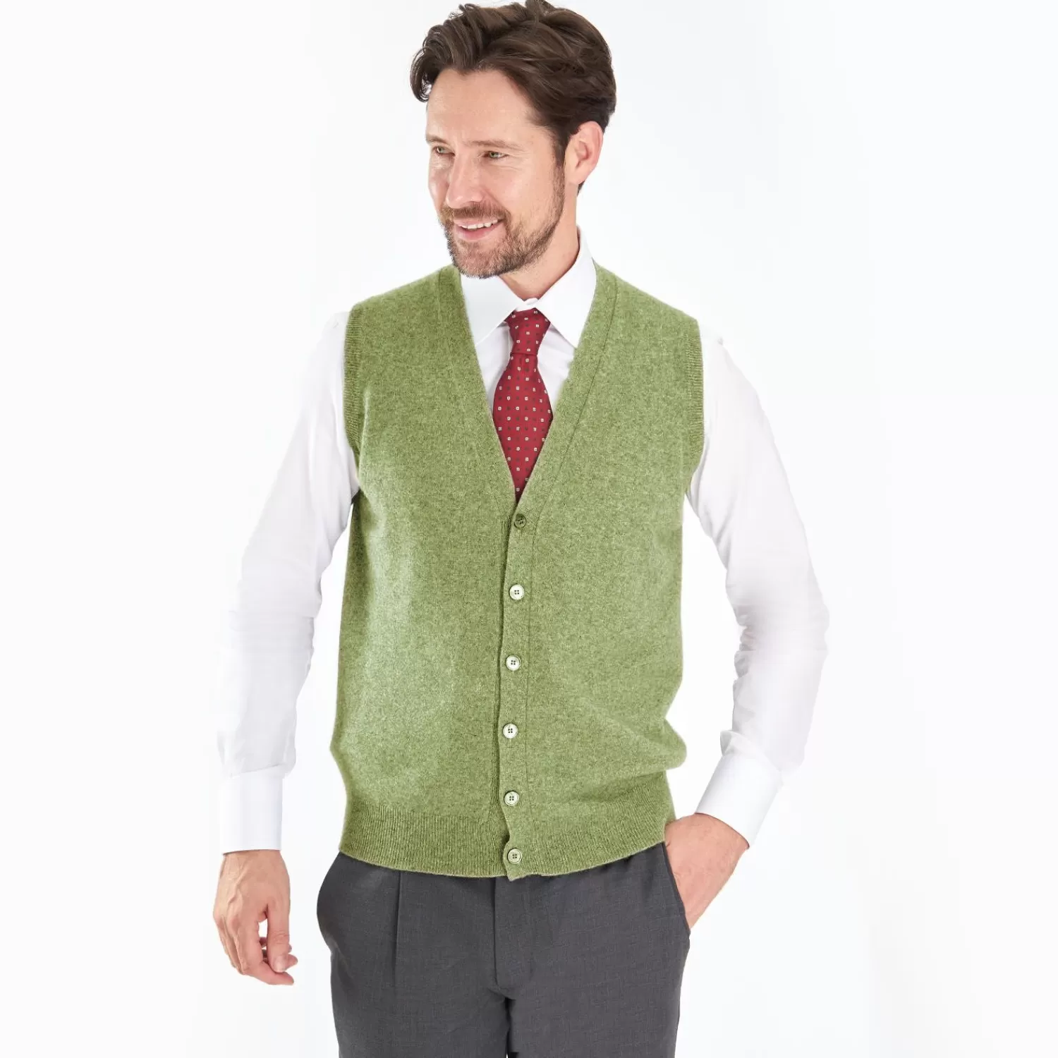 Light Green Wool And Cashmere Gilet>E.Marinella Best Sale