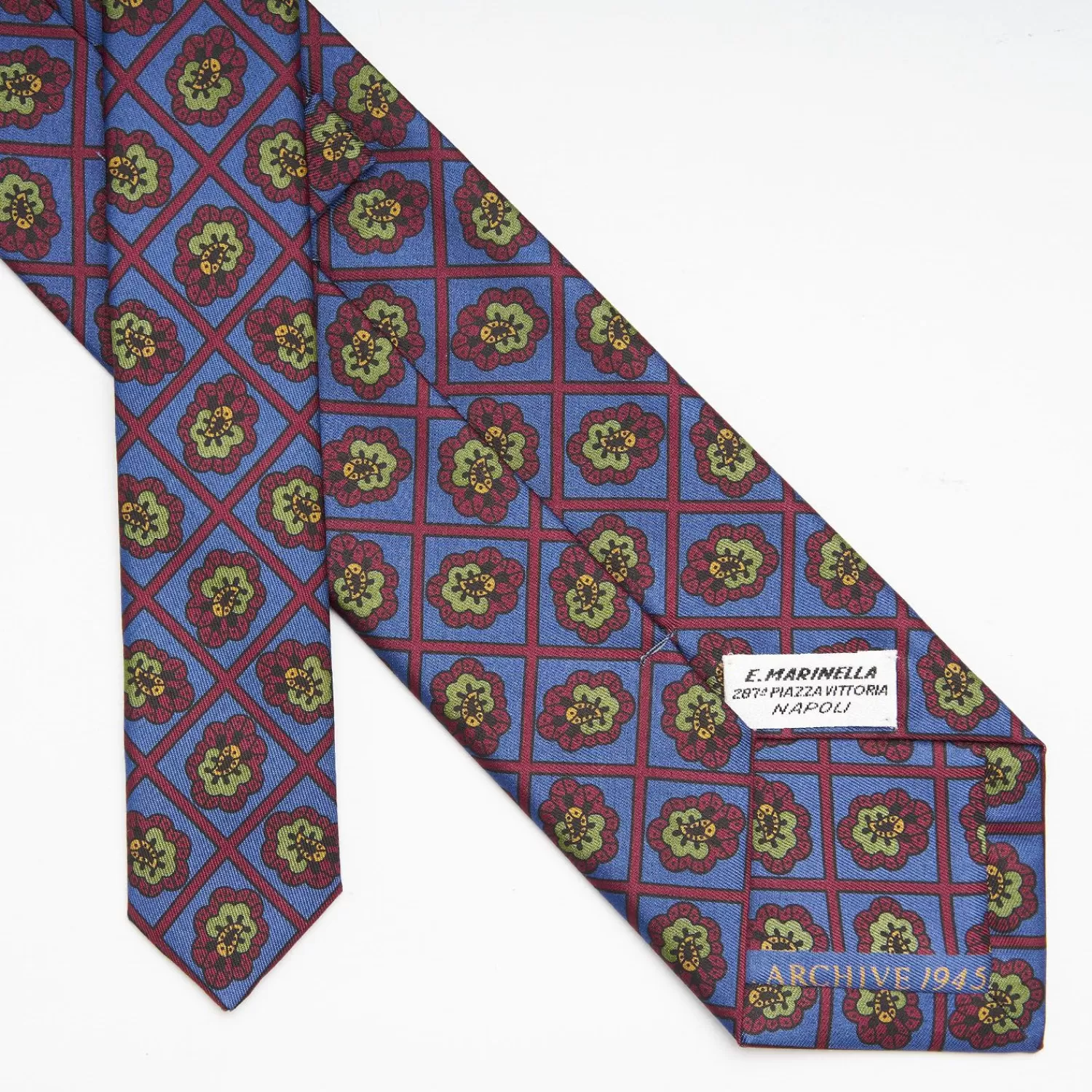 Mid Blue Archivio Collection Silk Tie 1945-05>E.Marinella New