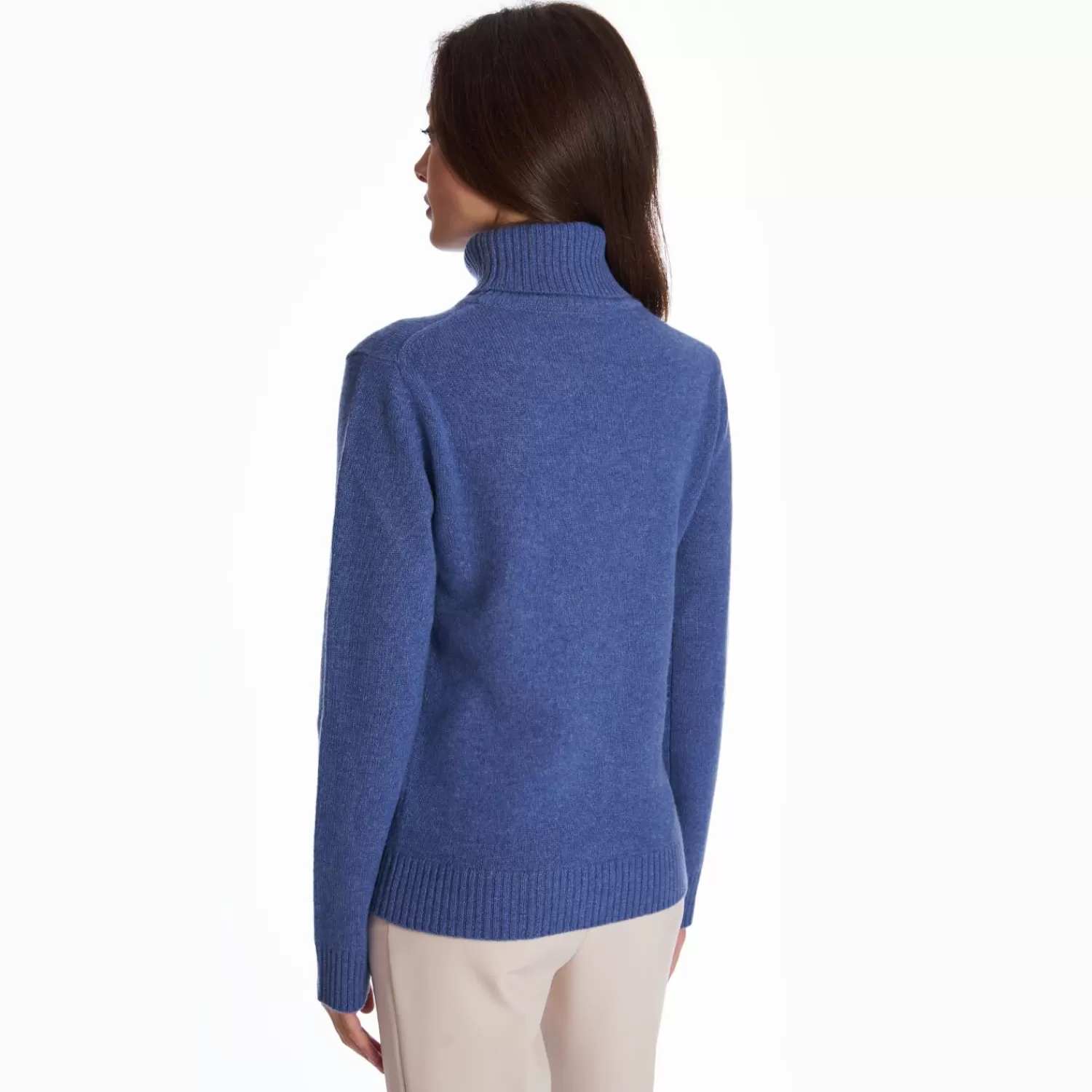 Mid Blue Cashmere Turtleneck>E.Marinella Sale