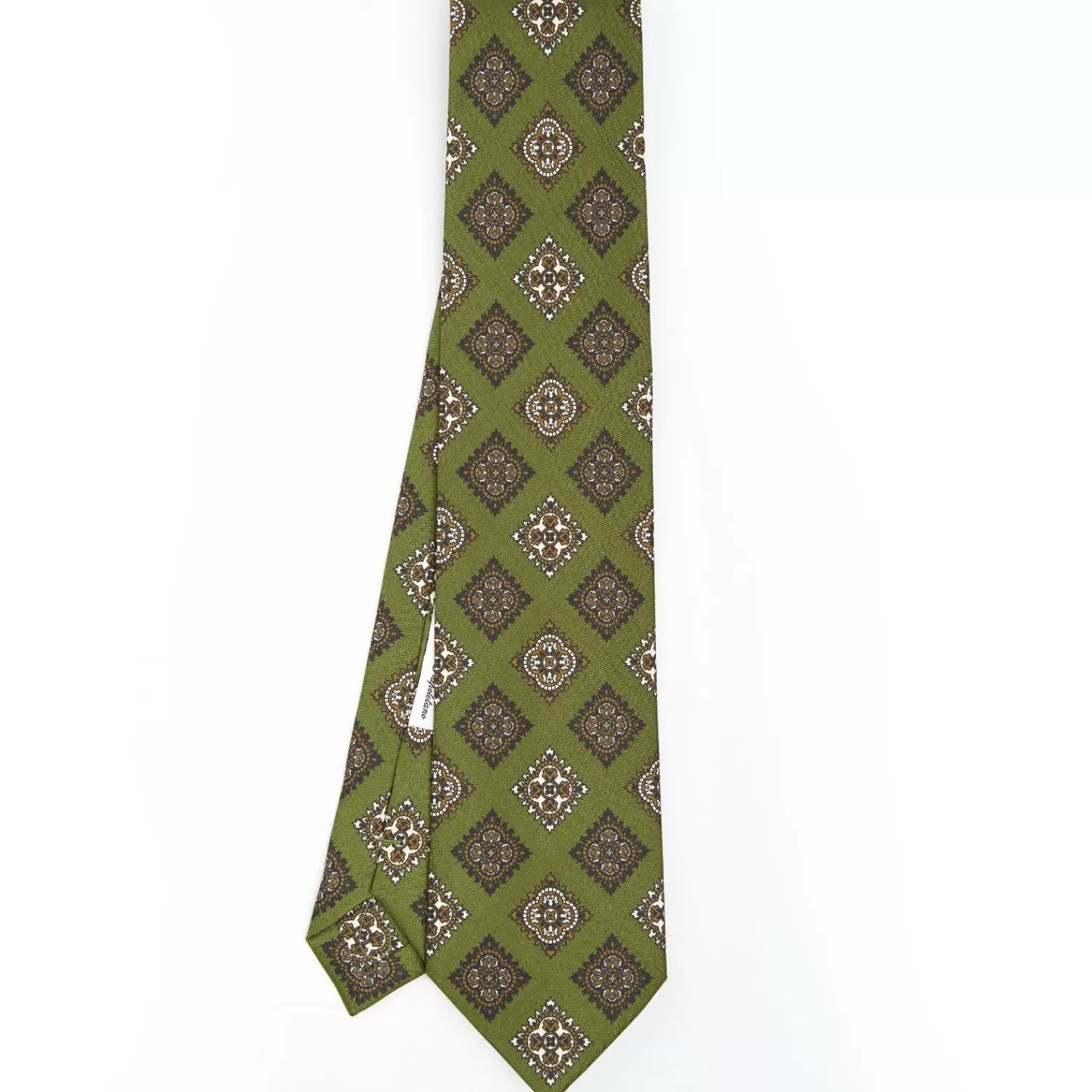 Olive Green Archivio Collection Silk Tie 1988-06>E.Marinella Best