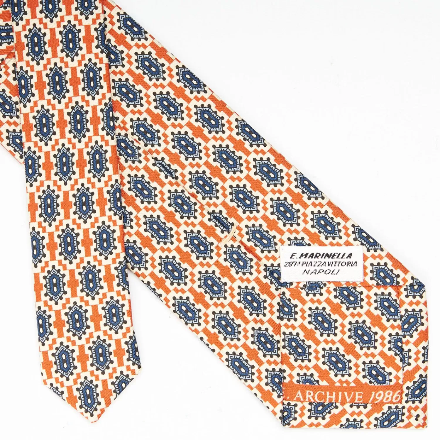 Orange Archivio Collection Silk Tie 1986-04>E.Marinella Fashion