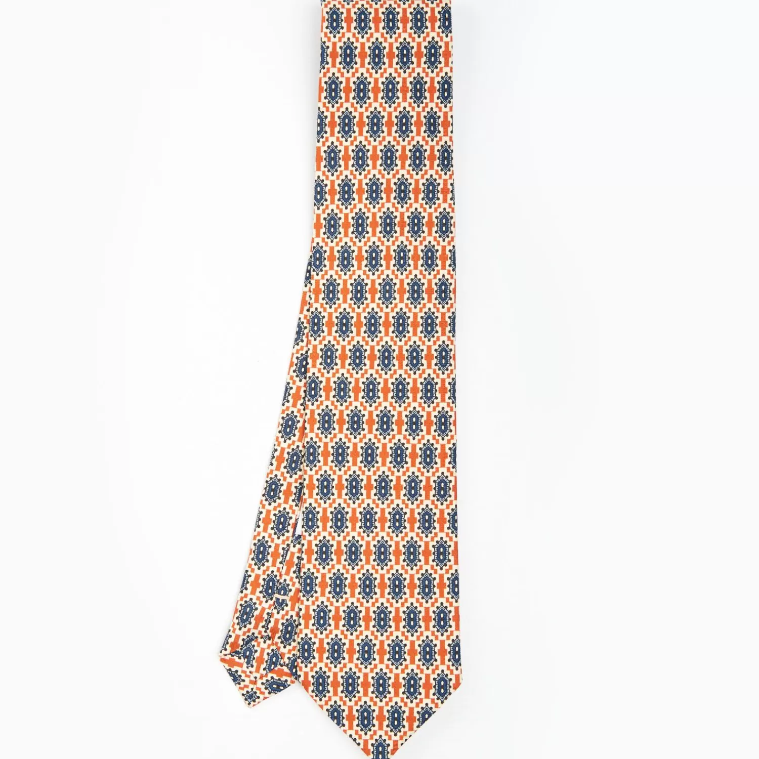 Orange Archivio Collection Silk Tie 1986-04>E.Marinella Fashion