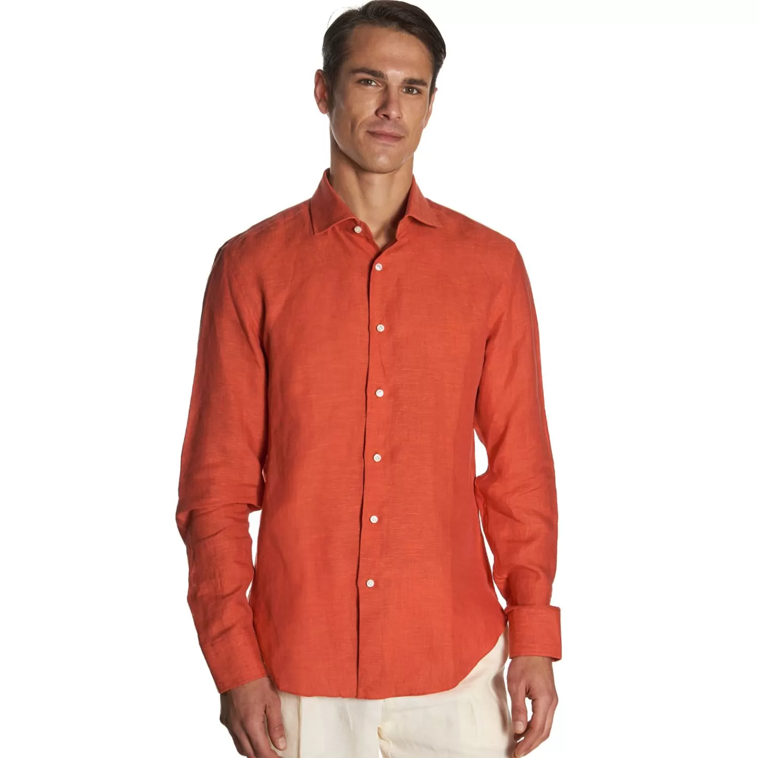 Orange Linen Shirt>E.Marinella Hot