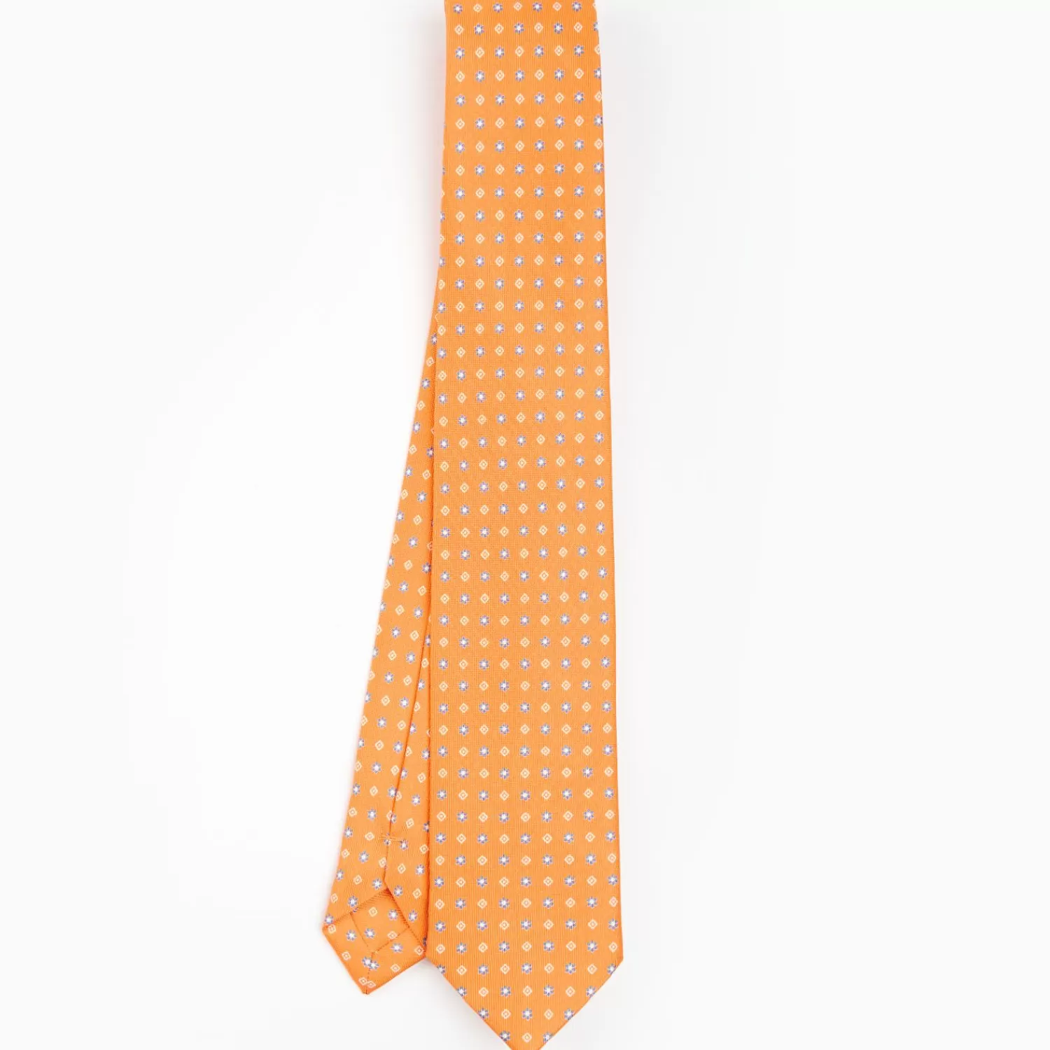 Orange Sartorial 7 Cm Silk Tie - Small Flower Pattern>E.Marinella Shop