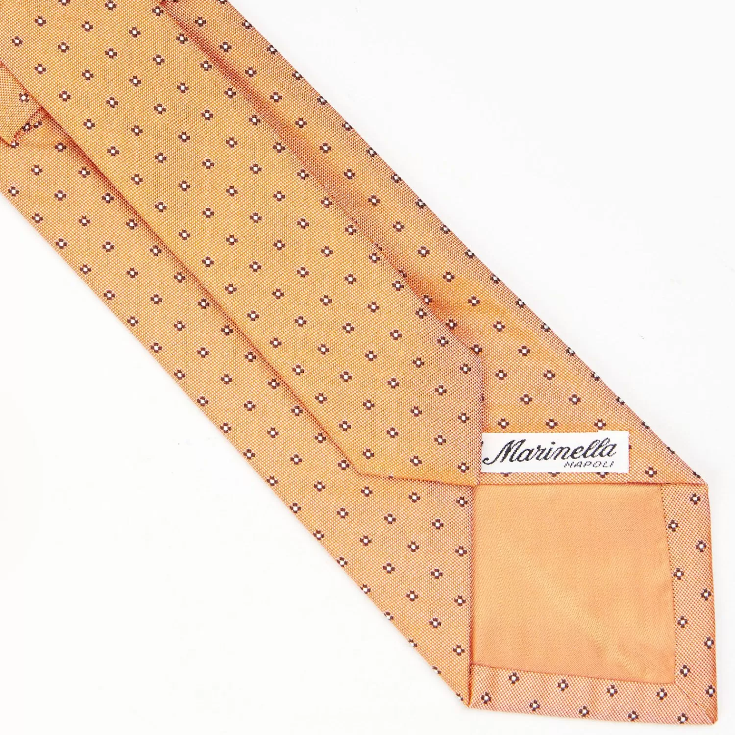 Orange Sartorial Jacquard Silk Tie - Small Flower Designs>E.Marinella Cheap