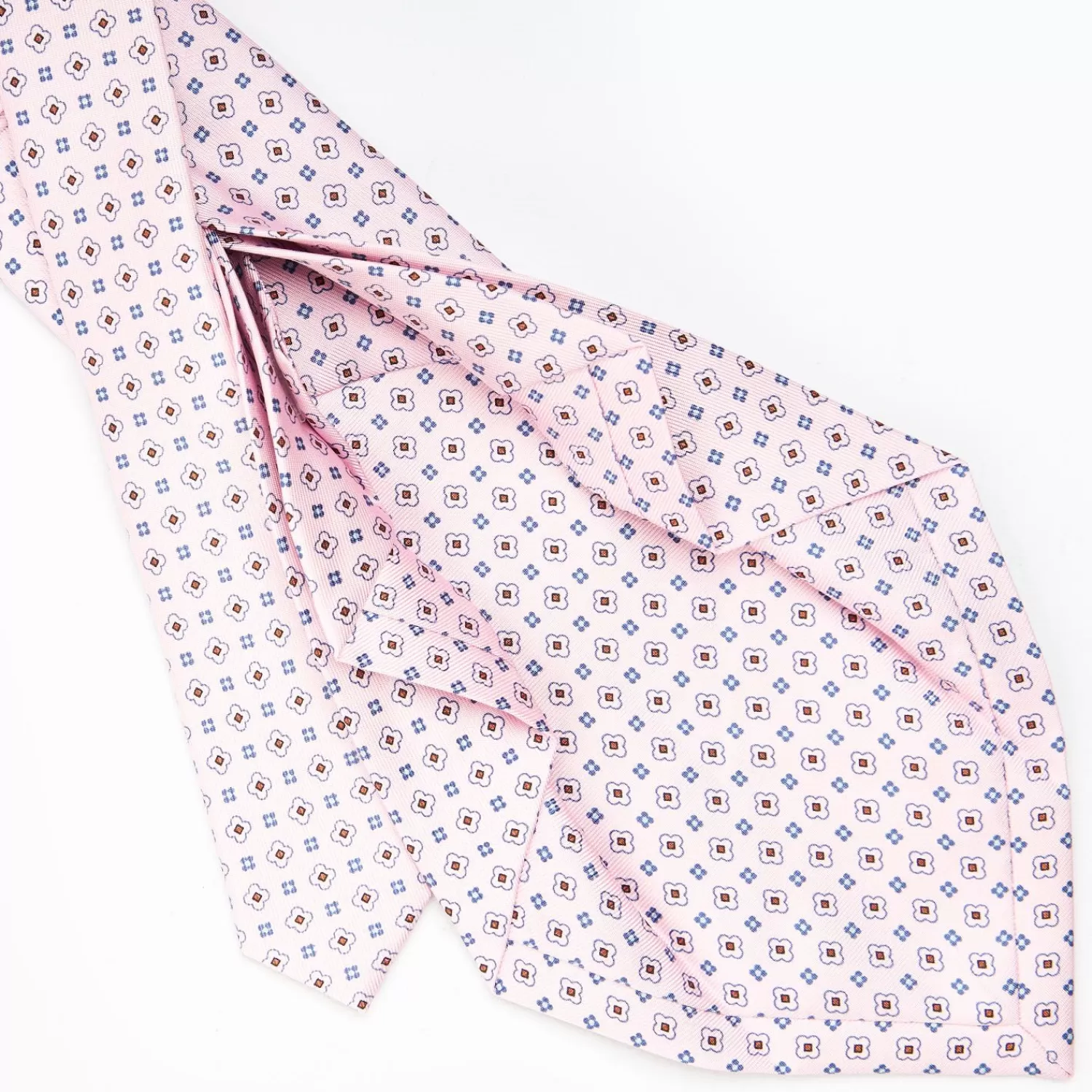 Pink 7 Fold Sartorial Silk Tie - Small Flower Pattern>E.Marinella Cheap
