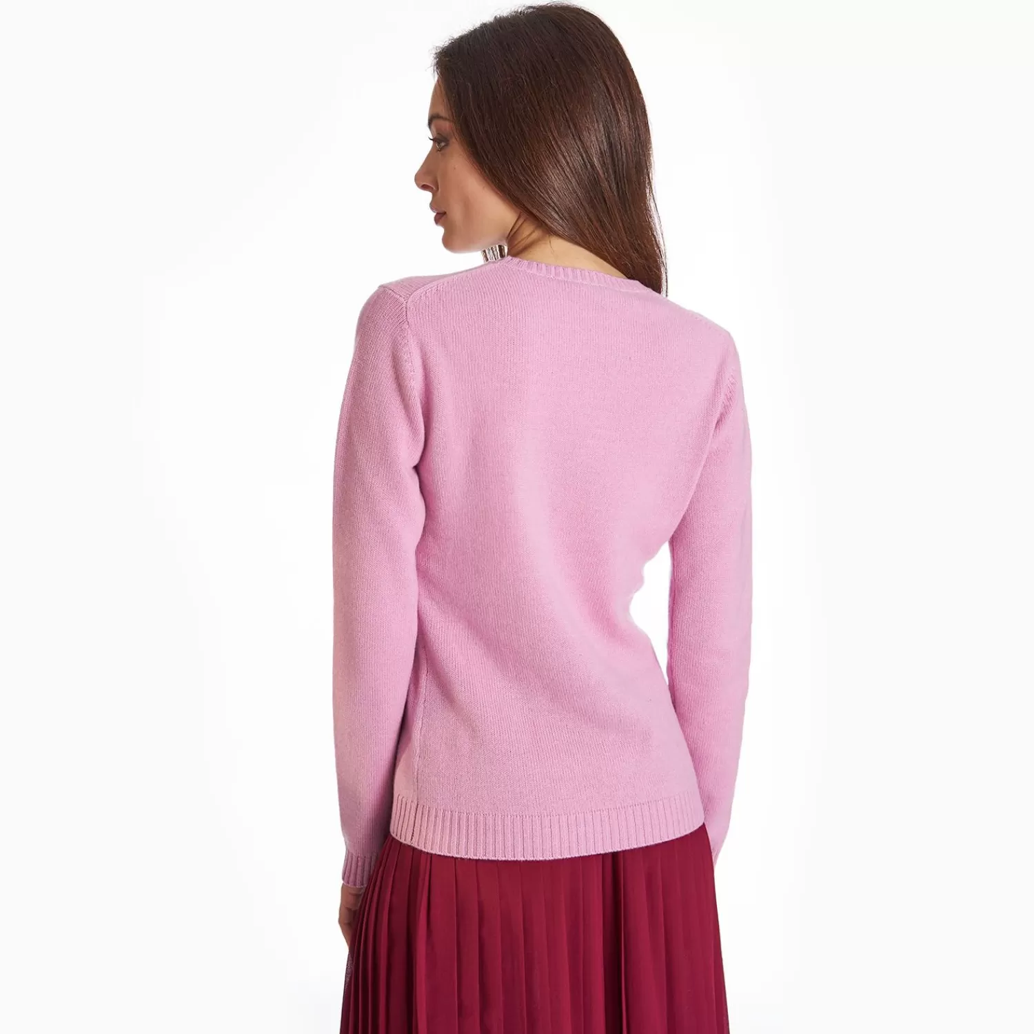 Pink Wool And Cashmere Crewneck>E.Marinella Flash Sale