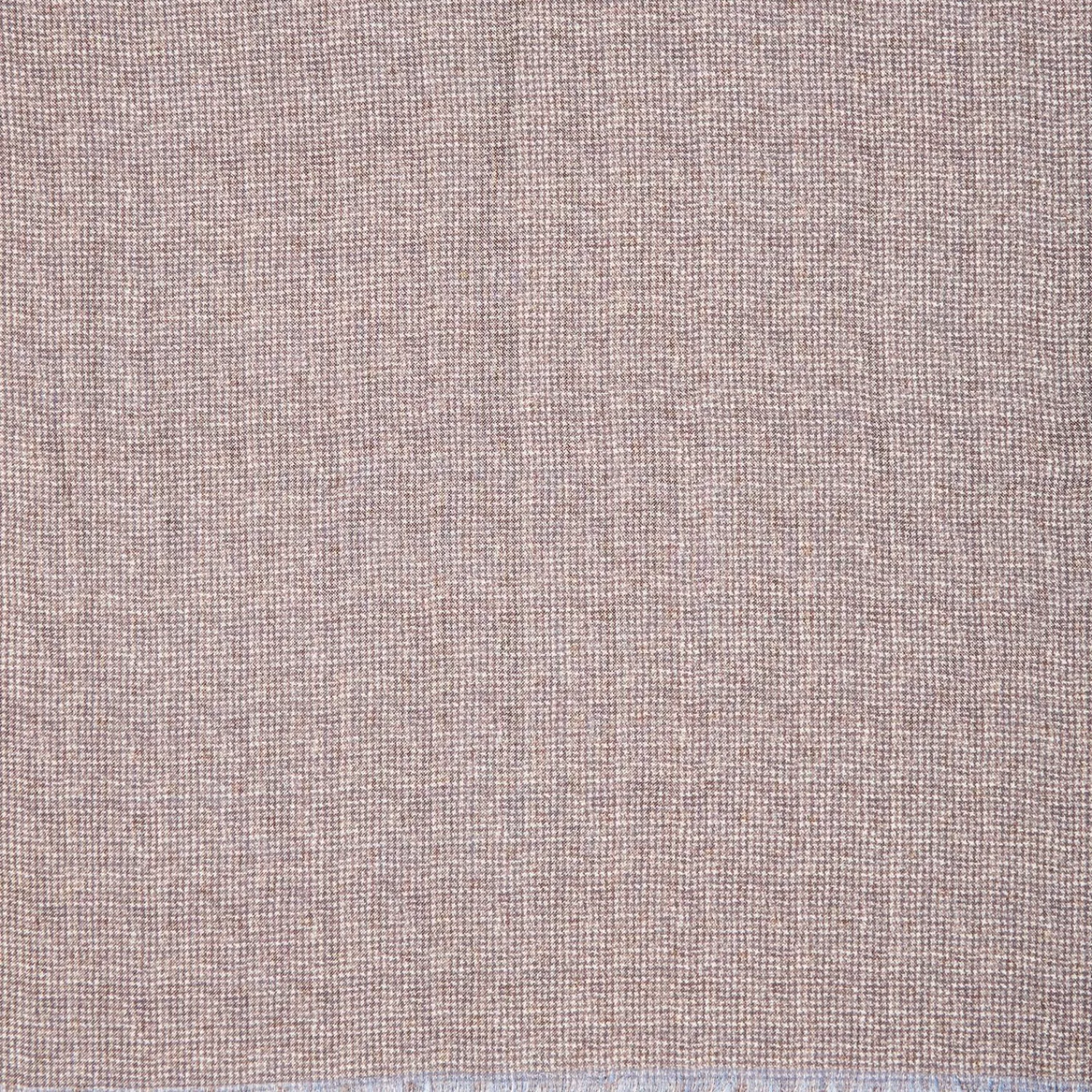 Powder Blue And Brown Double Patterned Wool And Silk Scarf>E.Marinella Shop