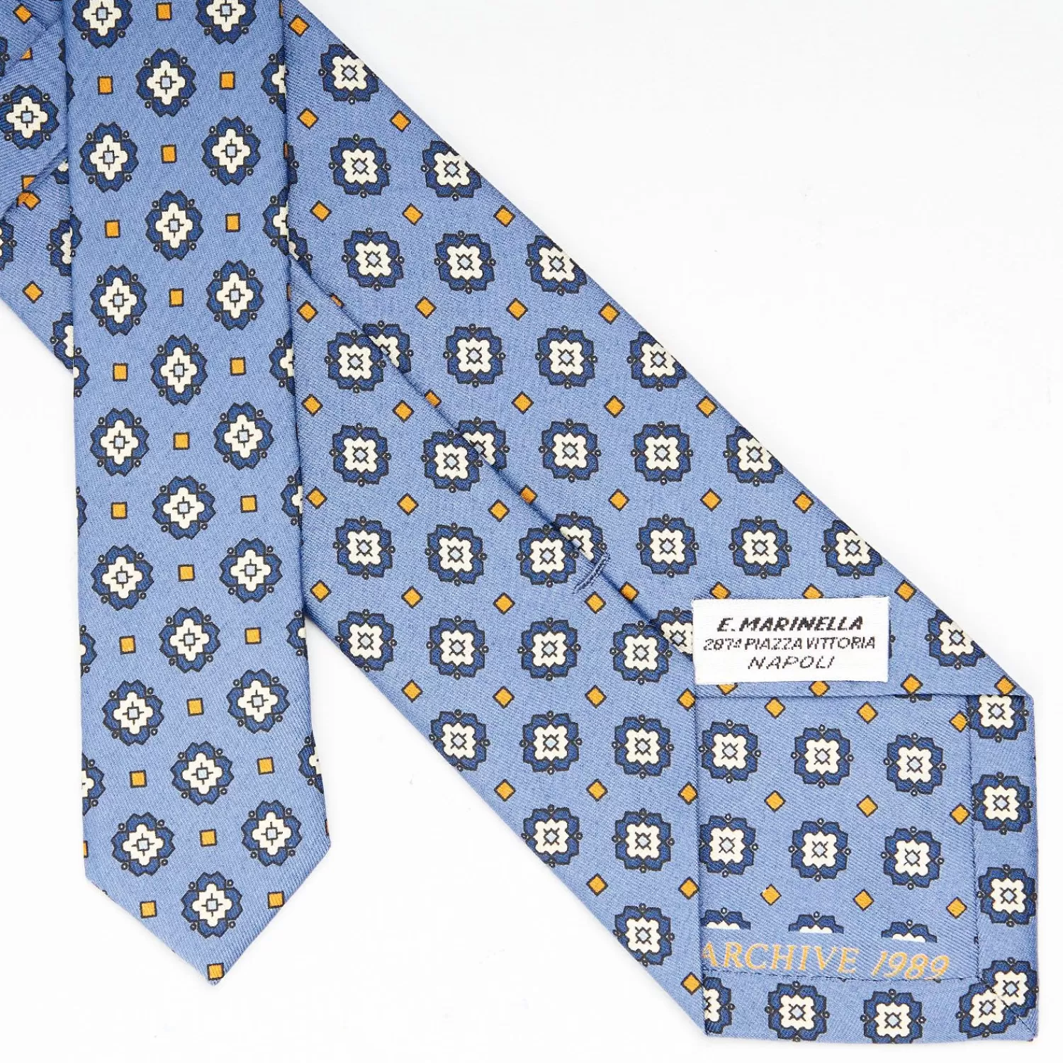 Powser Blue Archivio Collection Silk Tie 1989-03>E.Marinella Best Sale